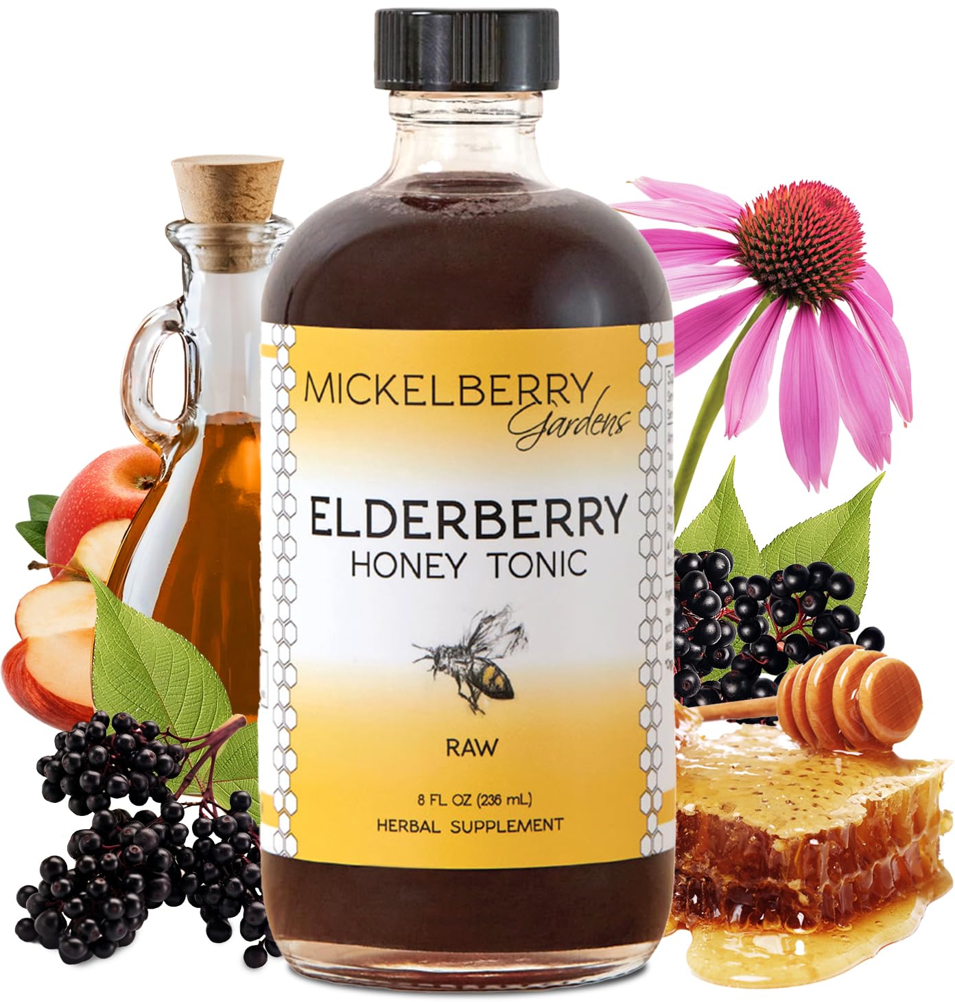 MICKELBERRY GAR (Pack Of 2) MICKELBERRY GARDENS Tonic Elderberry Honey 8 Fl Oz