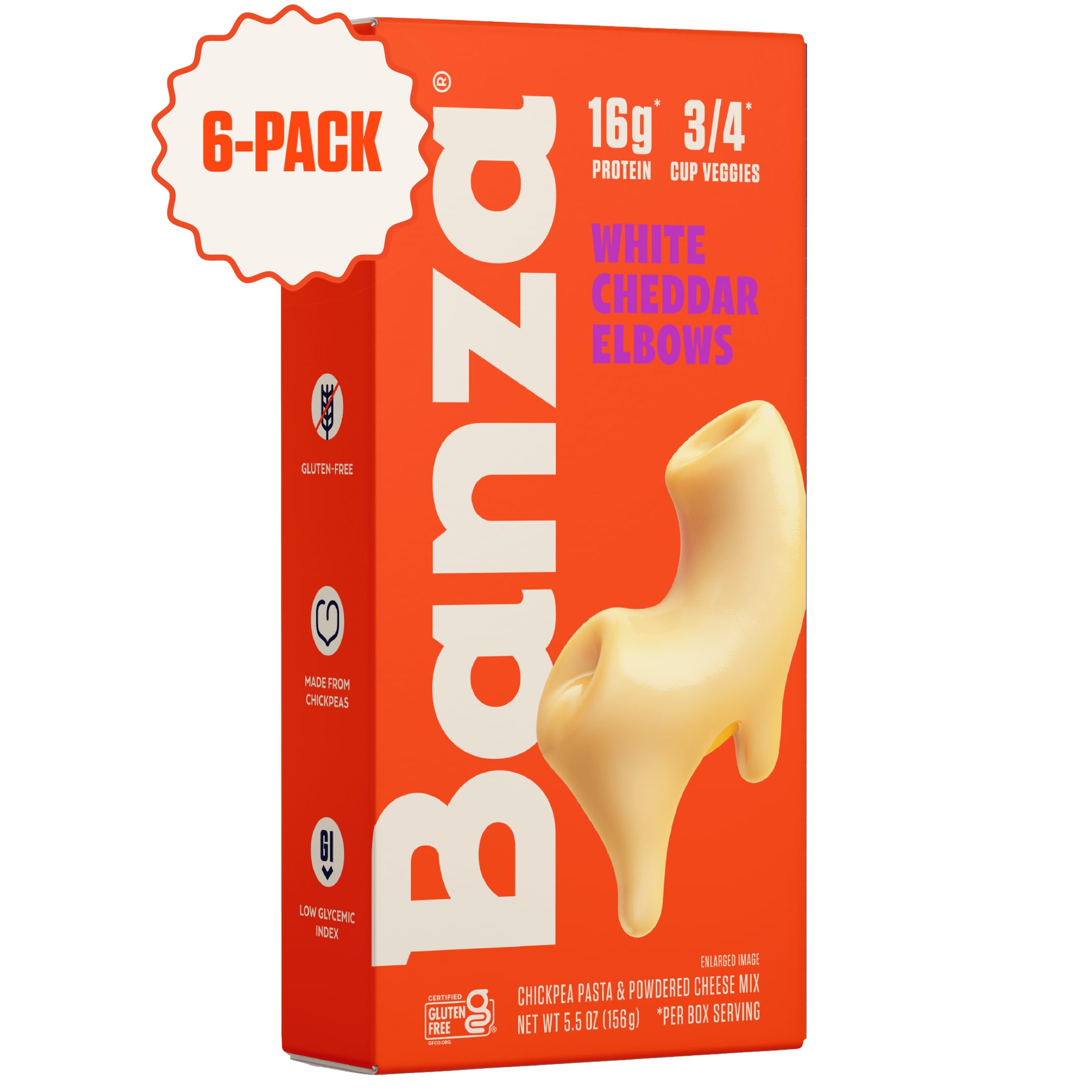Banza Chickpea Pasta Mac & Cheese, Elbows with White Cheddar