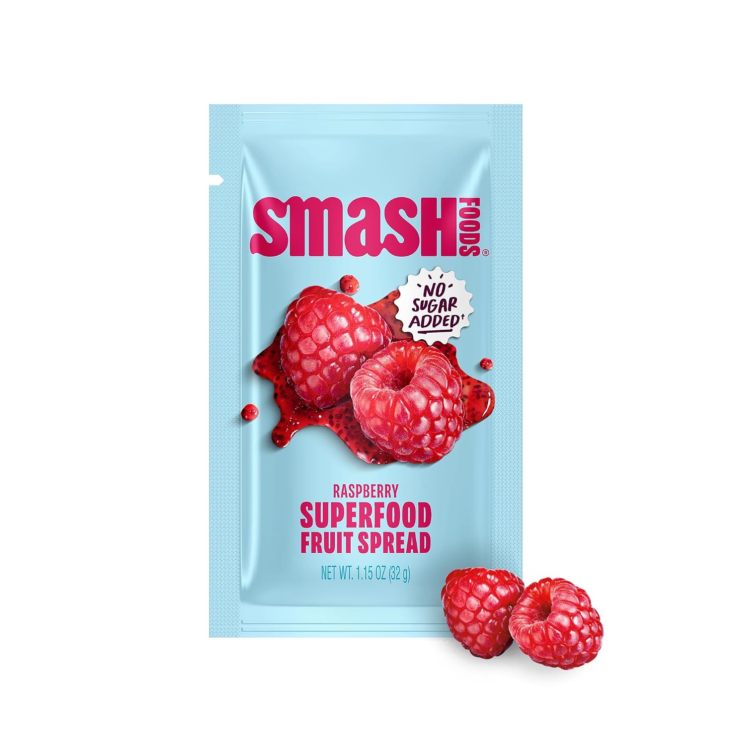 SMASH FOODS (Pack Of 50) Smash Foods Jam Chia Raspberry Sea Salt 1.15 Oz