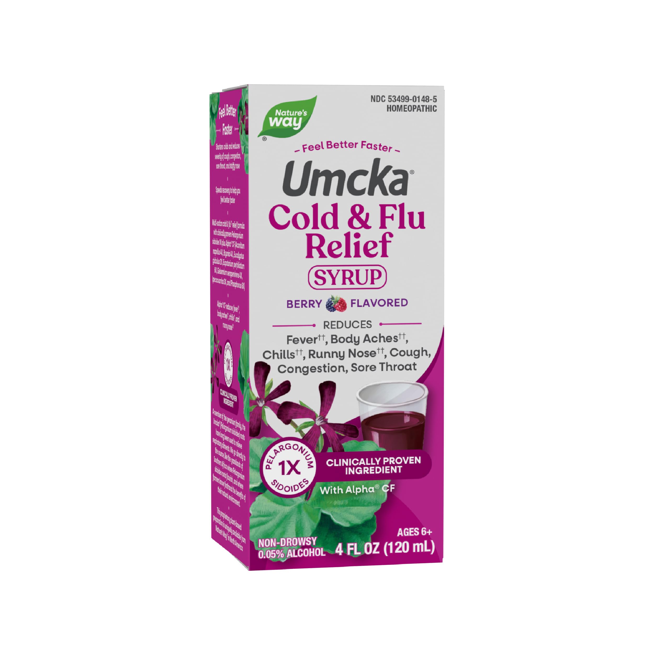 NATURES WAY (Pack of 4) Nature's Way Umcka Berry Syrup Immune Support Liquid 4 Oz