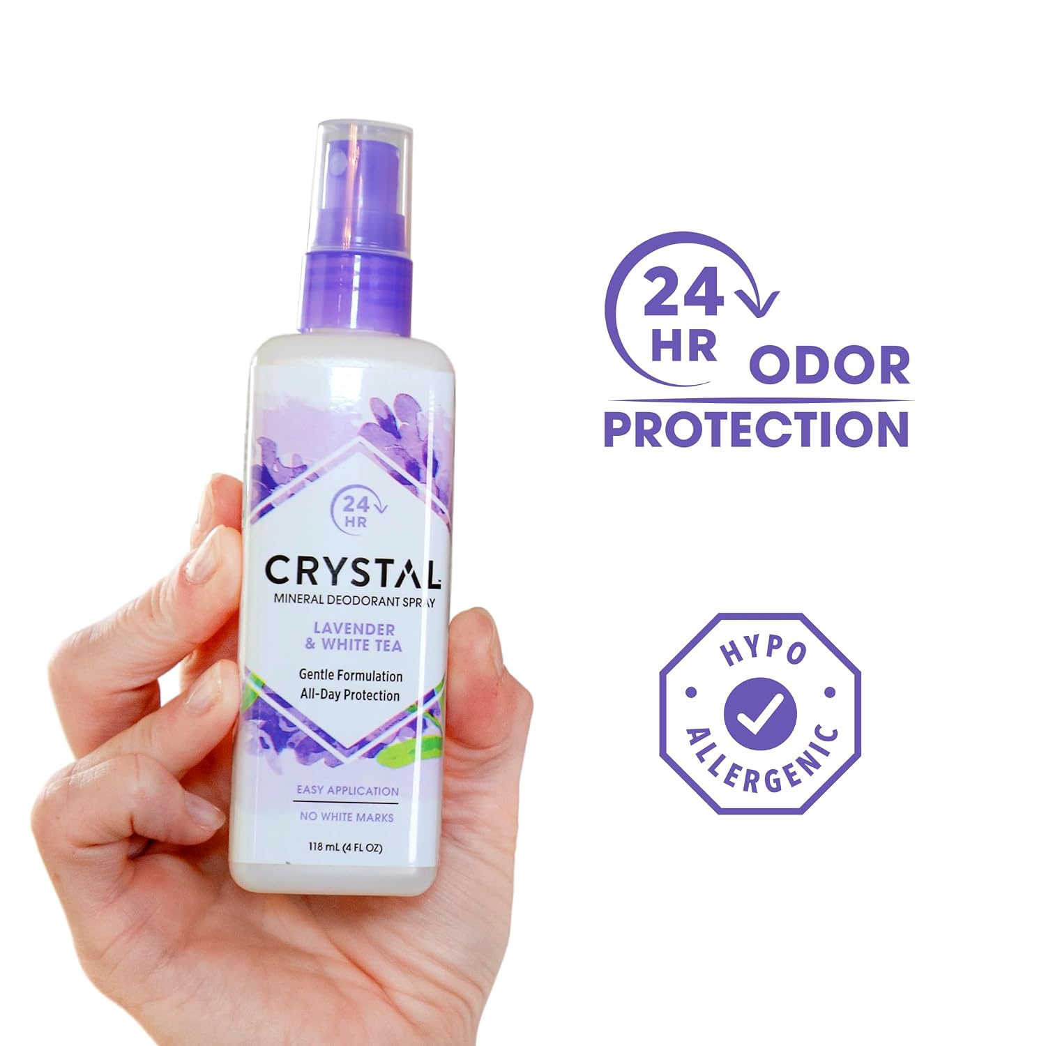 CRYSTAL BODY DE (Pack Of 12) Crystal Body Deodorant Spray Lavender & White Tea 4 Oz