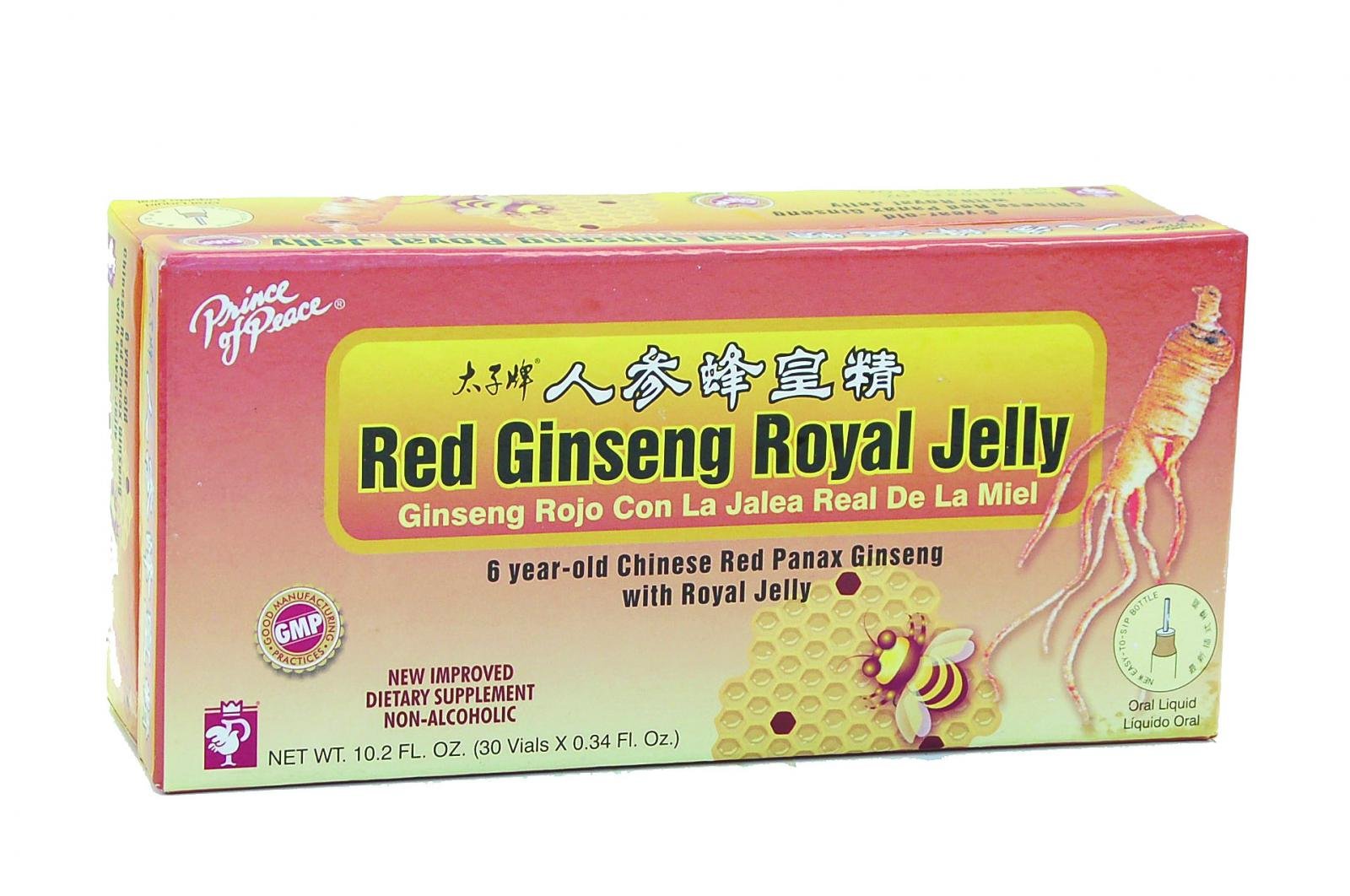 Prince Of Peace Red Ginseng Royal Jelly, 10 Milliliter - 30 bottles per pack - 3 packs per case.