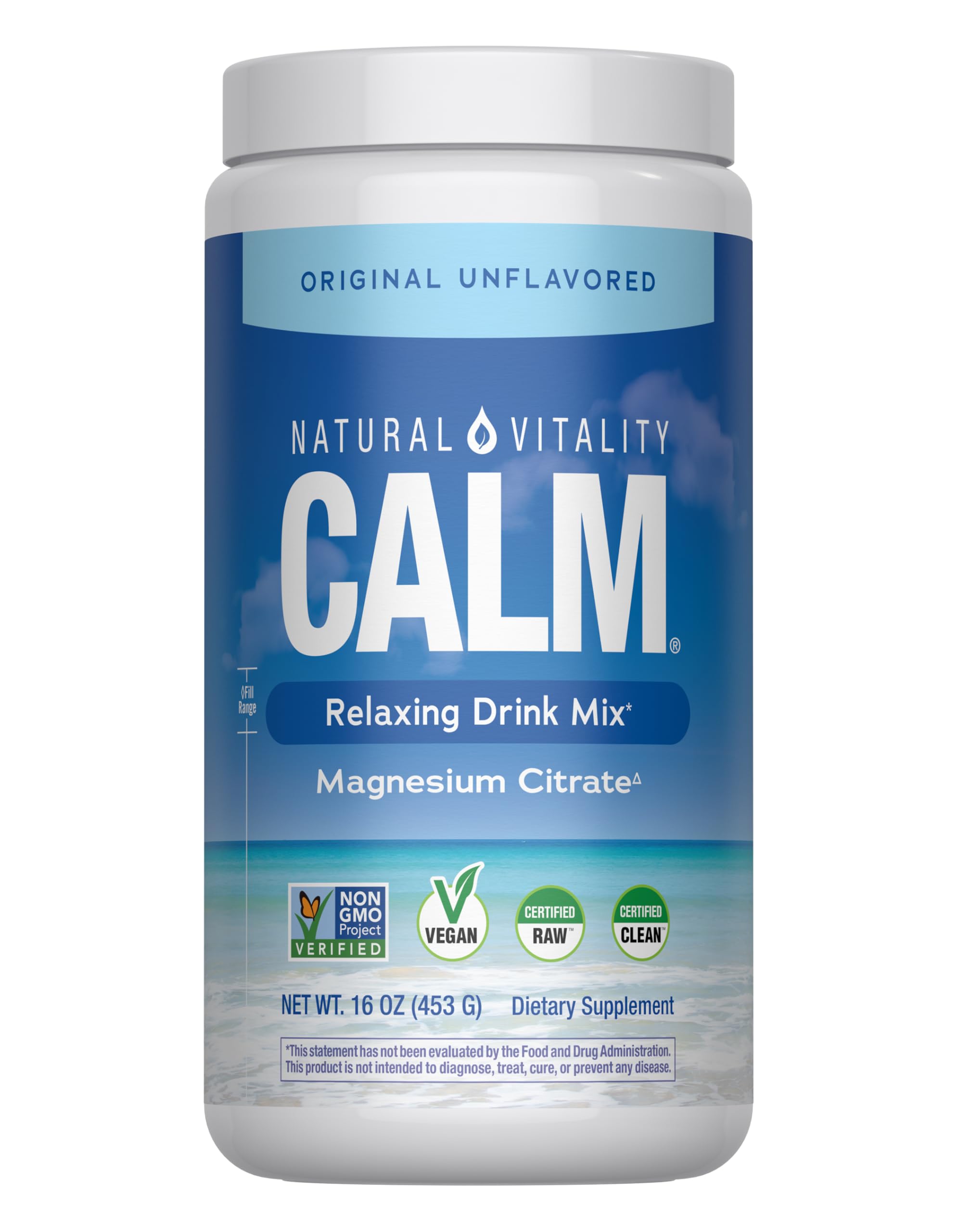 Natural Vitality Calm, Magnesium Supplement, Anti-Stress Drink Mix Powder, Gluten Free, Vegan, & Non-GMO, Original Unflavored