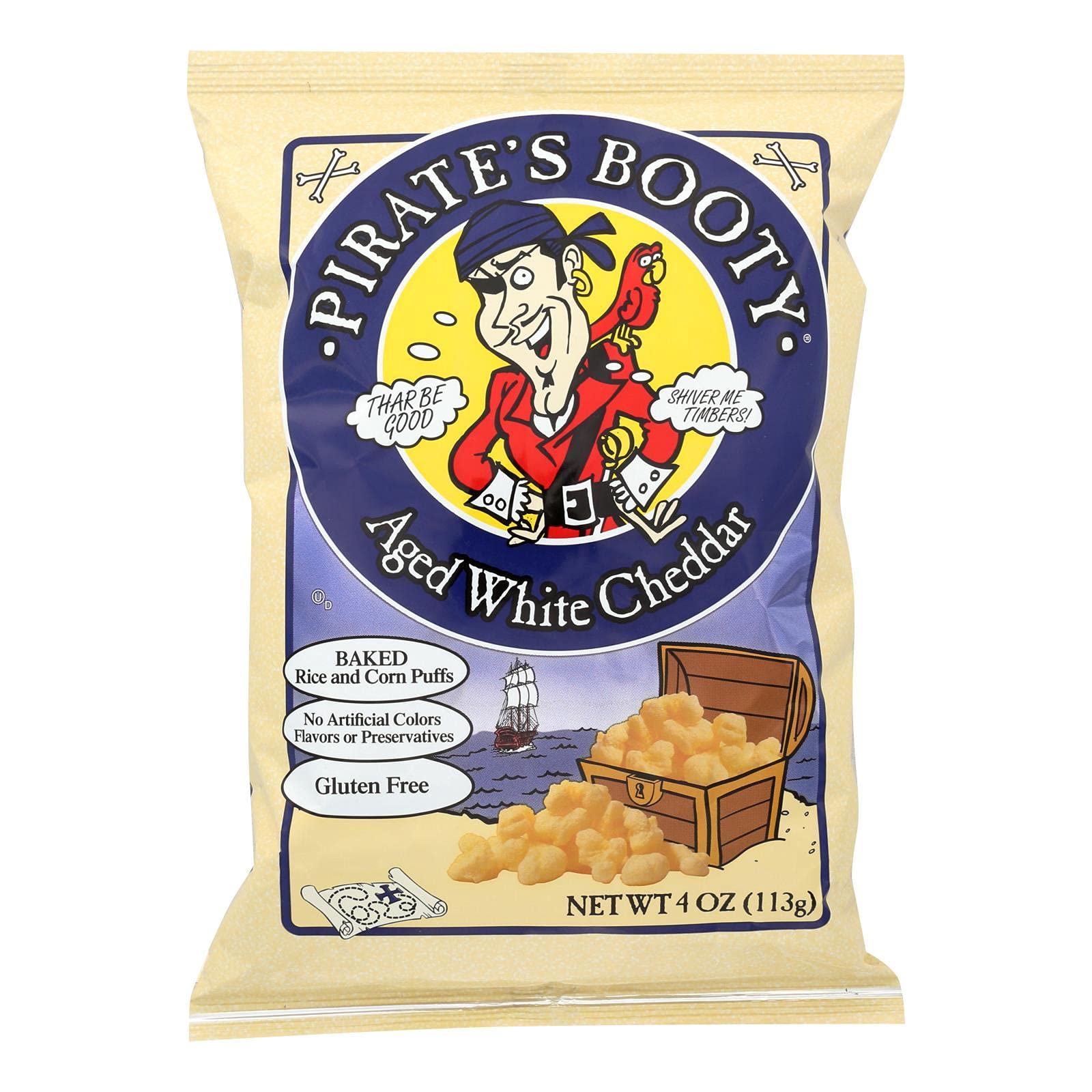 Pirate Brands Puffs White Cheddar Cheese Puffed Snacks