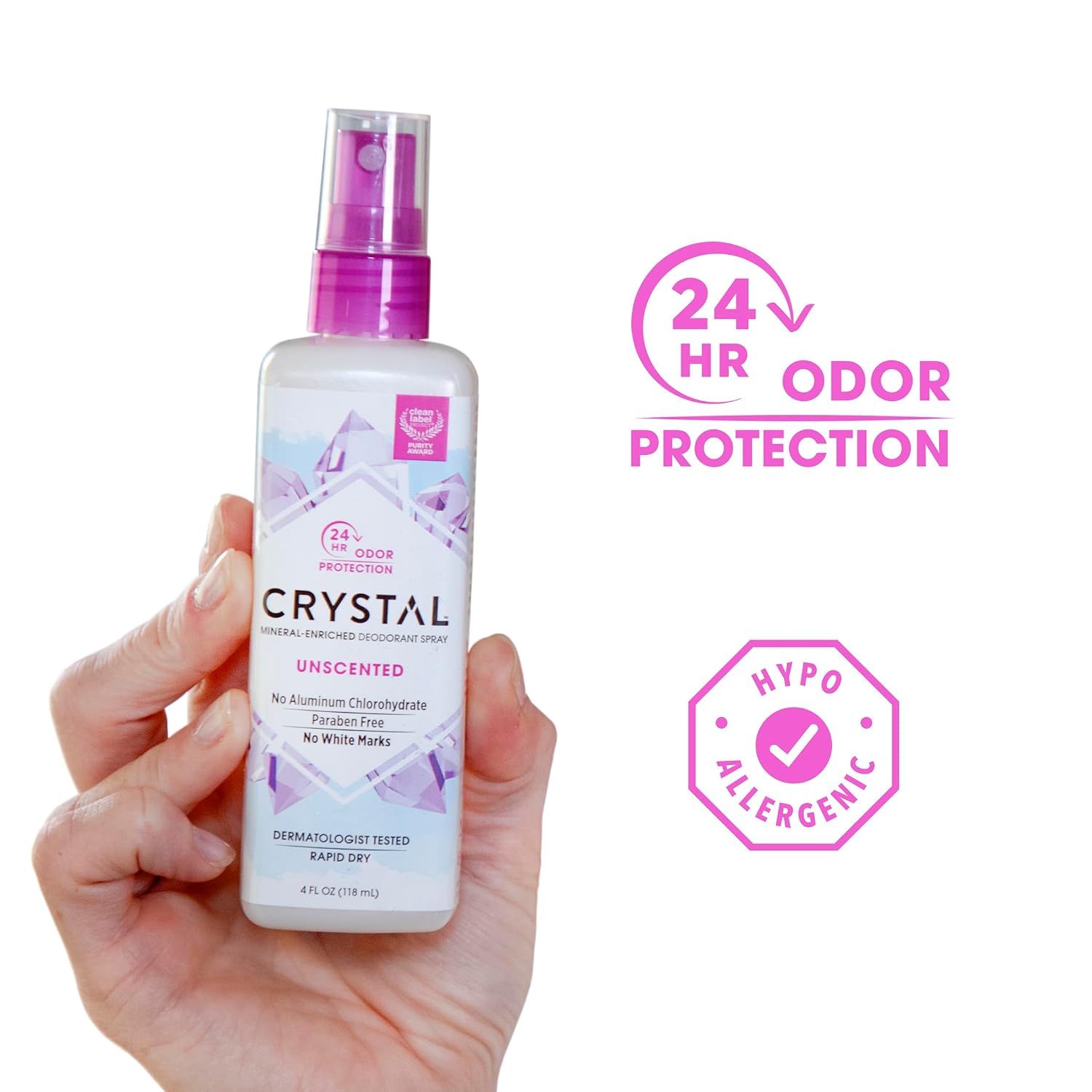 CRYSTAL BODY DE (Pack Of 12) Crystal Body Deodorant Spray Body Unscented 4 Oz