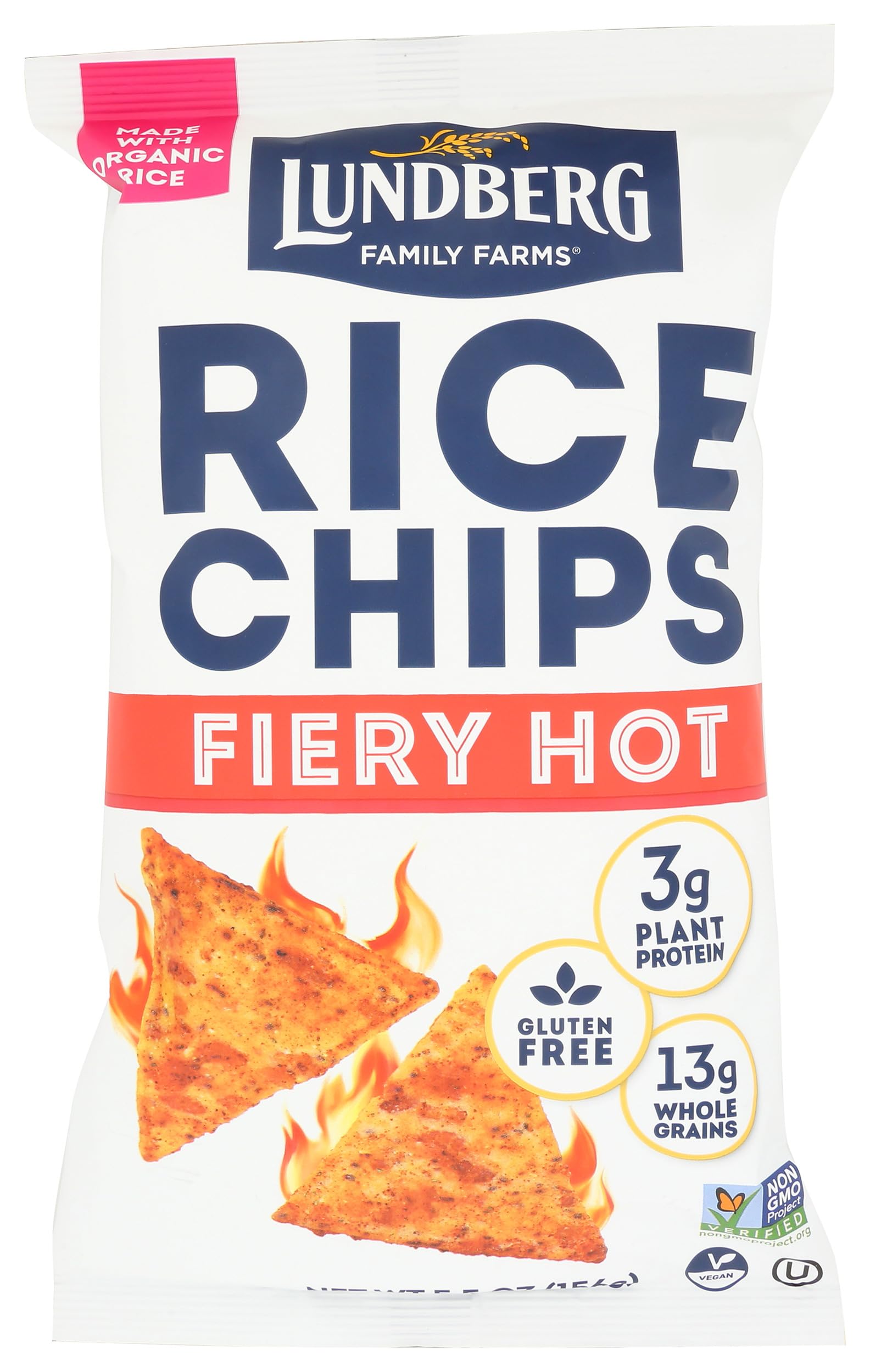 LUNDBERG (Pack of 12) Lundberg Chip Rice Fiery Hot Microwaveable Savory Rice Cakes 5.5 Oz