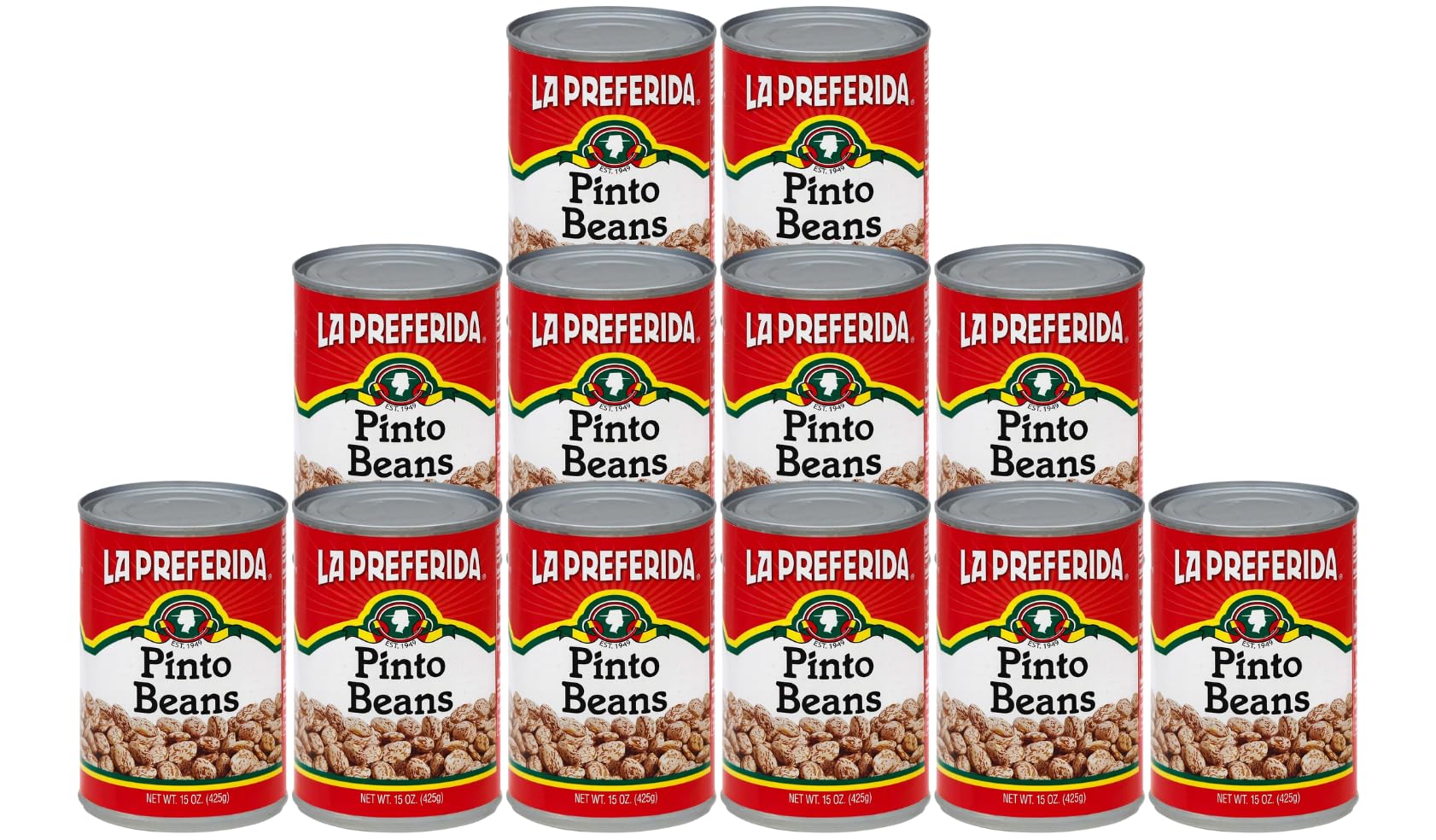 LA PREFERIDA (Pack of 24) La Preferida Pinto Beans Authentic Mexican Natural Grocery 15 Oz