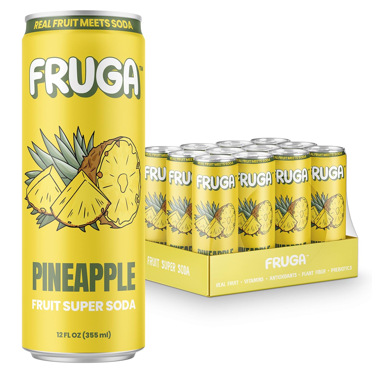 Fruga Soda Prebiotic Pineapple Functional Soda