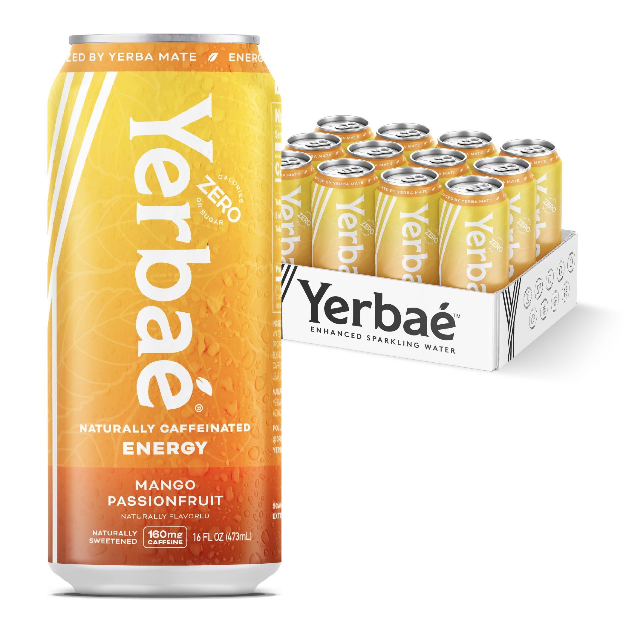 Yerbae YerbaÉ Water Sparkling Mango Passionfruit Functional Beverage