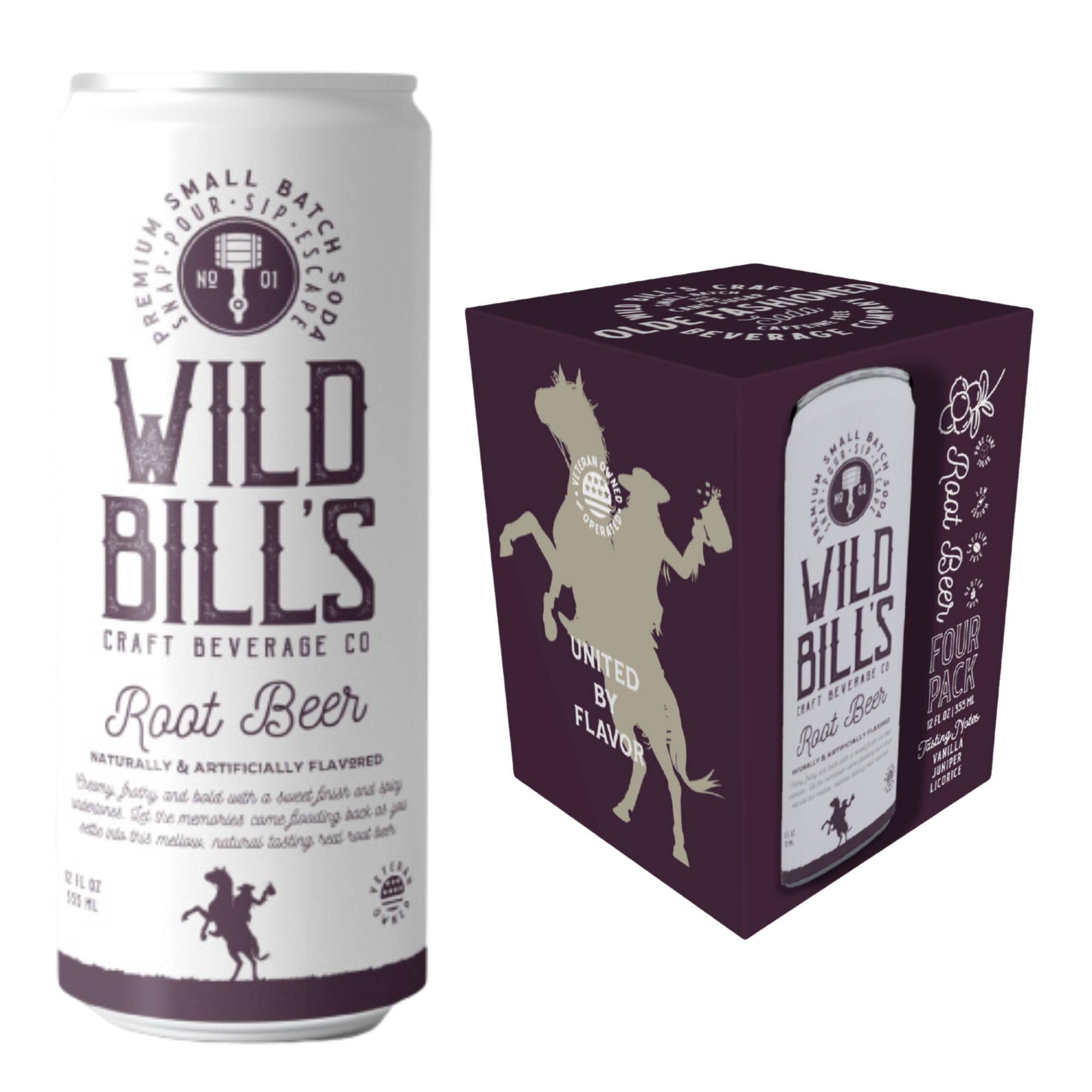 WILD BILLS CRAF (Pack Of 6) Wild Bills Craft Soda Soda Root Beer 4-Pack 48 Fl Oz (24 Cans)