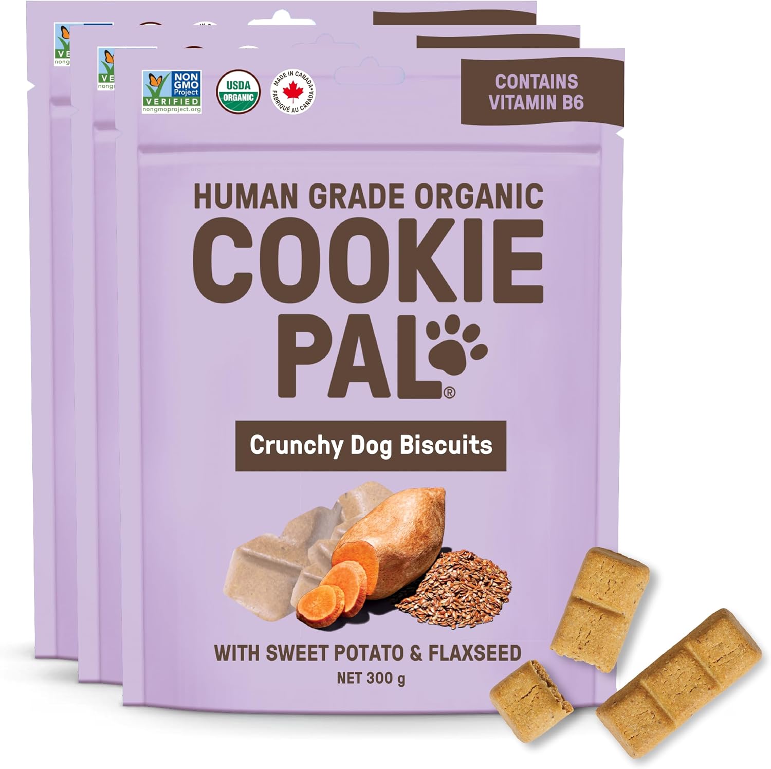 COOKIE PAL (Pack Of 8) Cookie Pal Treat Dog Sweet Potato Flaxseed 10 Oz