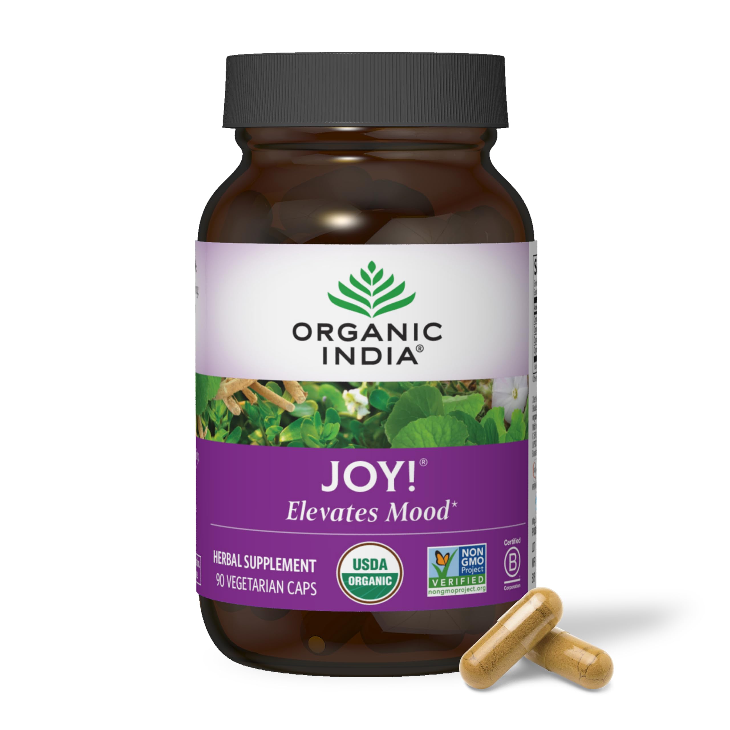 ORGANIC INDIA (Pack of 3) Organic India Joy Calmative & Mood Support Capsules 90 Capsules