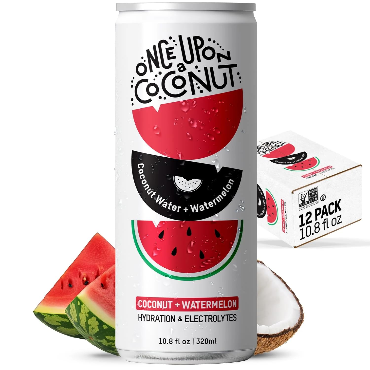 ONCE UPON A COC (Pack of 24) Once Upon a Coconut Watermelon Coconut Water Beverage 10.8 Fl Oz