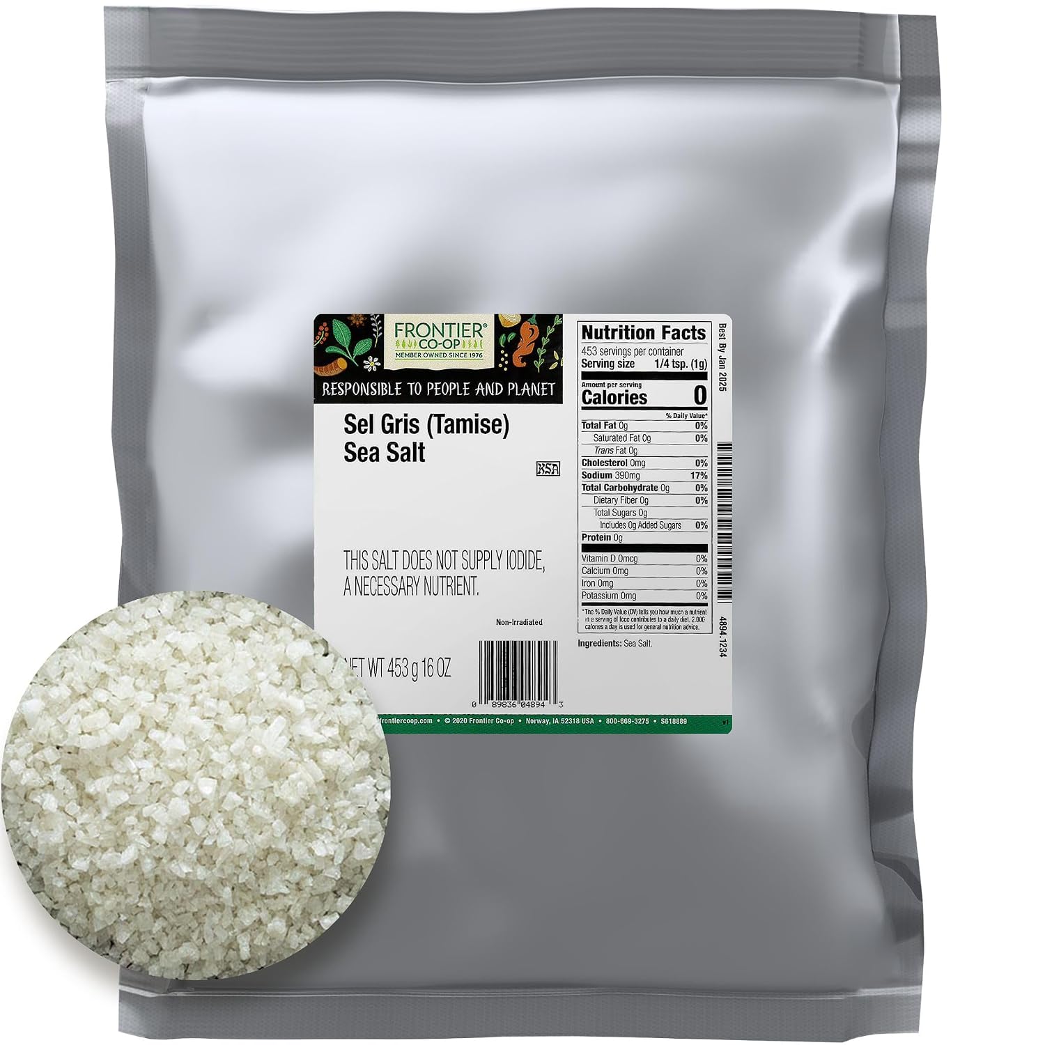 FRONTIER BULK (Pack of 5) Frontier Bulk Celtic Sea Salt Grey Salt Seasoning Loose 16 Oz