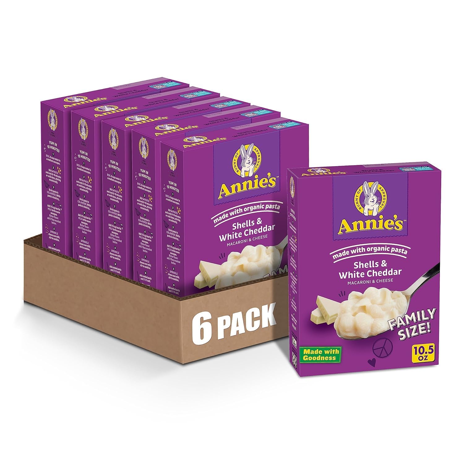 Annie's Homegrown Mac & Cheese Shells White Cheddar Family Size