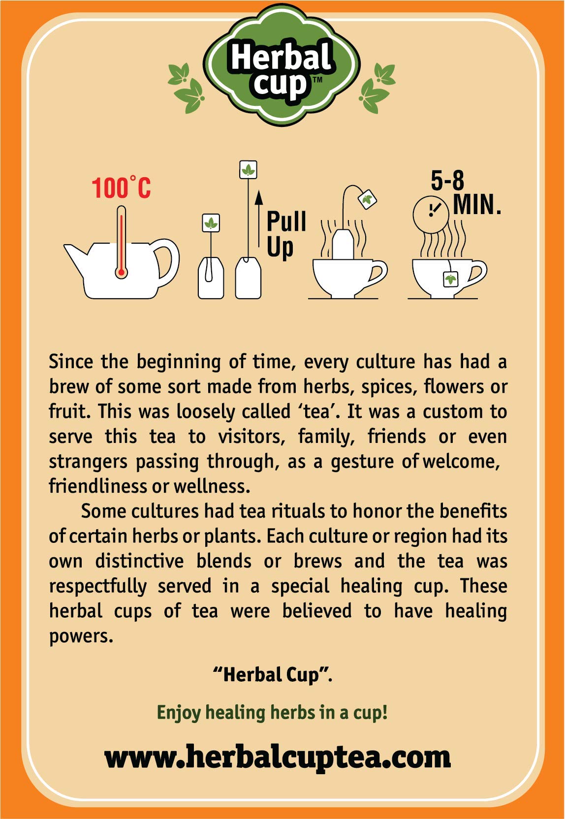 Herbal Cup Ayurveda Turmeric Tea, Organic Cinnamon Moringa, No Caffeine Herbal Supplement