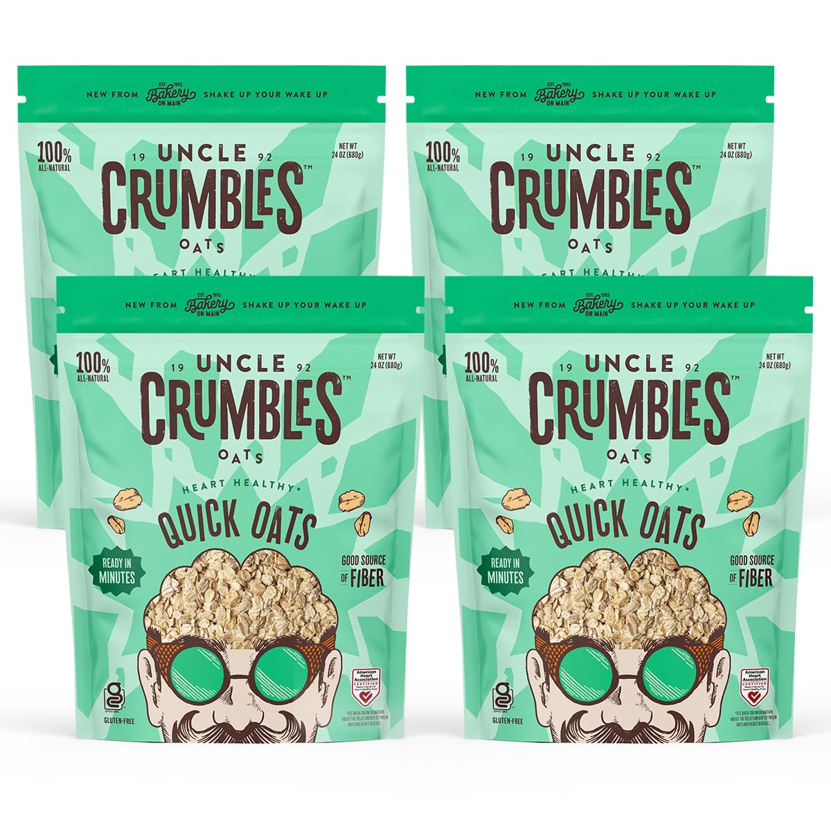 UNCLE CRUMBLES (Pack of 8) Uncle Crumbles Oats Quick Gluten Free Instant Hot Cereal 24 Oz