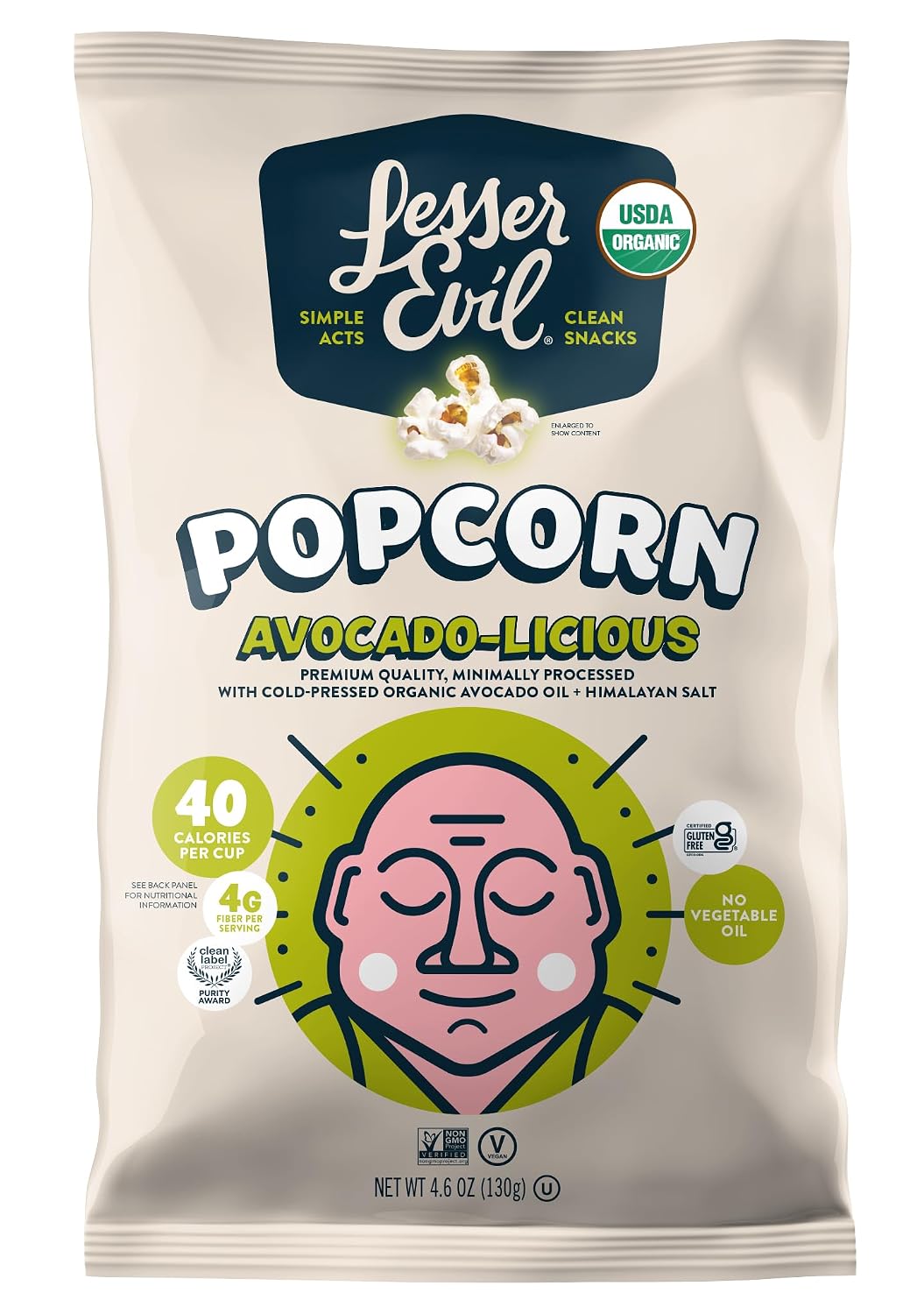 Lesser Evil Popcorn Avocado-Licious Organic