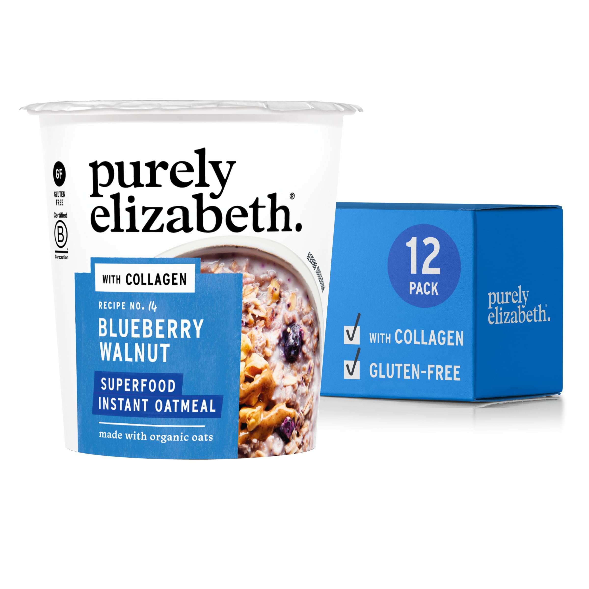 Purely Elizabeth Oat Cup Blueberry Walnut Crumble Instant Hot