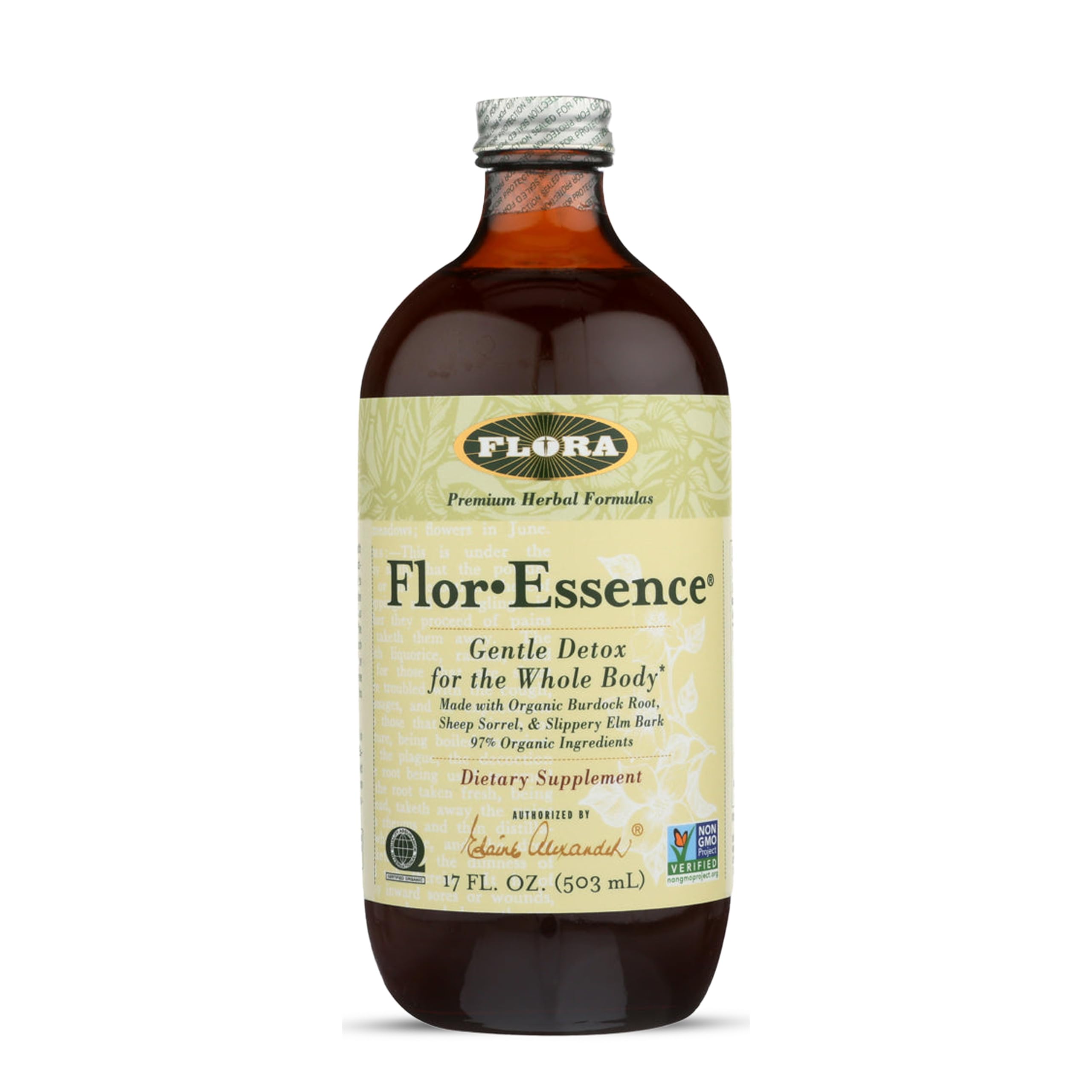 Flora Health Flor-Essence Liquid Tea Blend - Ancient 8-Herb Formula - Natural Full Body Cleanse & Detox - Organic Ingredients - Pure Vegan Formula - Burdock Root, Sorrel, Slippery Elm, Kelp - 500mL