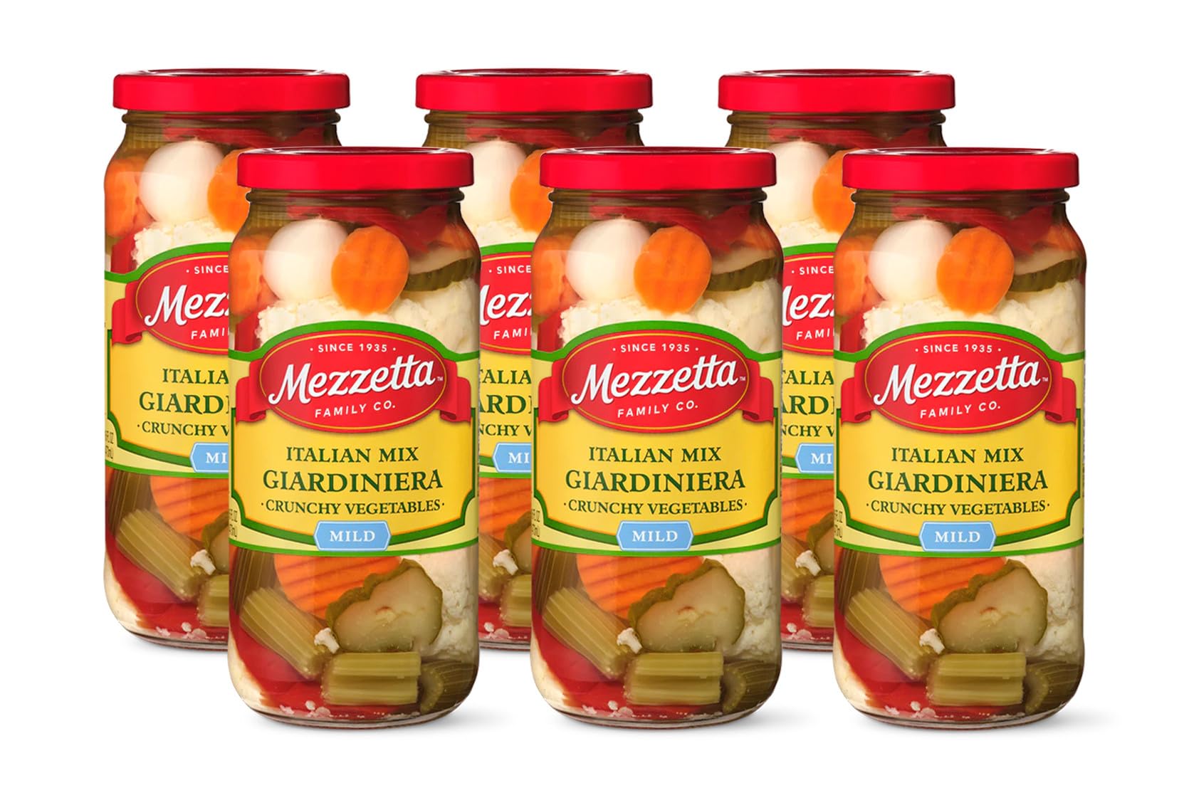 MEZZETTA (Pack of 18) Mezzetta Giardiniera Pickled & Marinated Vegetables 16 Oz