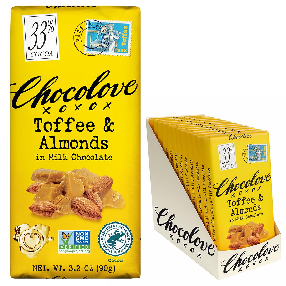Chocolove Milk Chocolate Toffee Almond Chocolate Bar