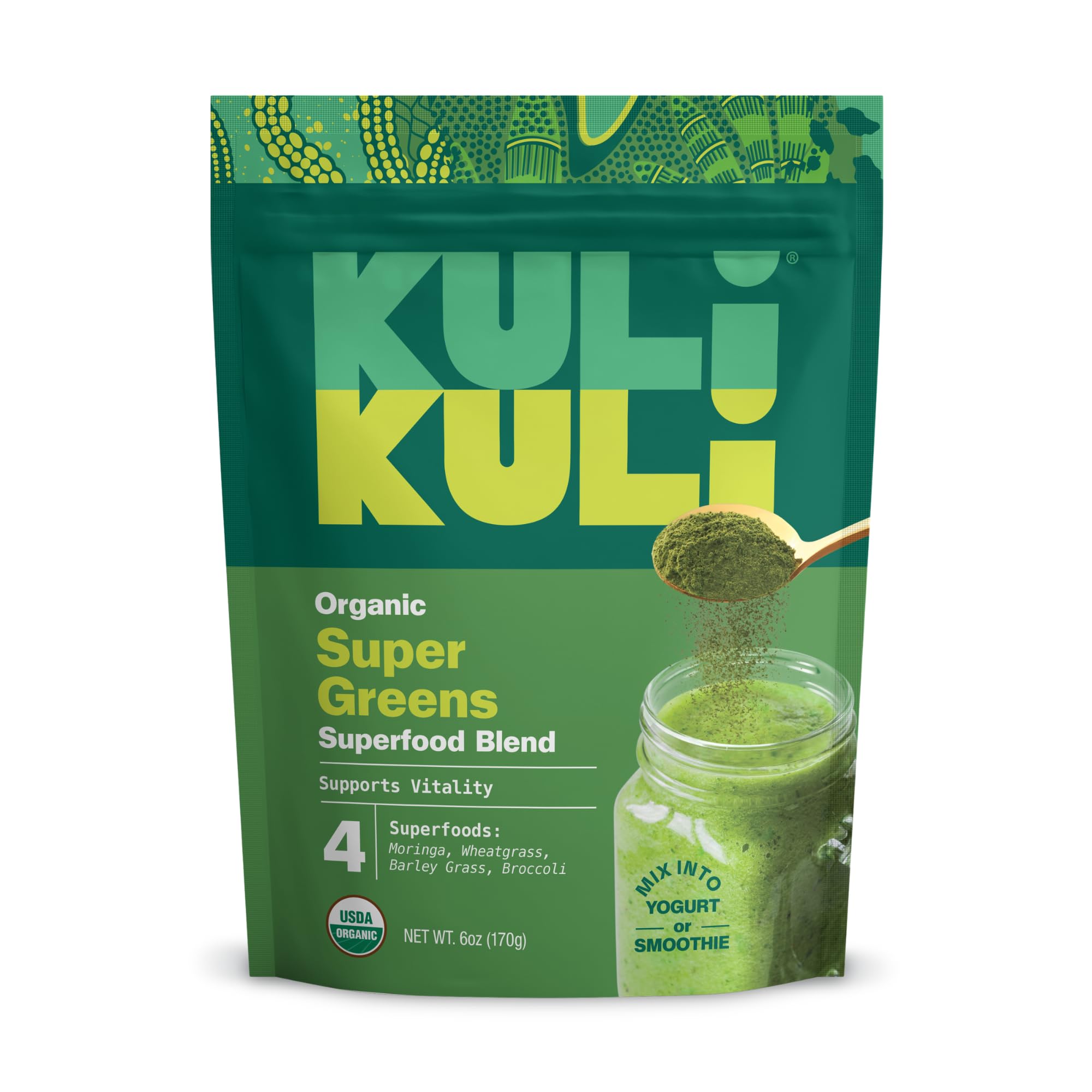 KULI KULI MO (Pack of 4) Kuli Kuli Mo Superfood Blend Greens Powder Nutritional Suppleme 6 Oz