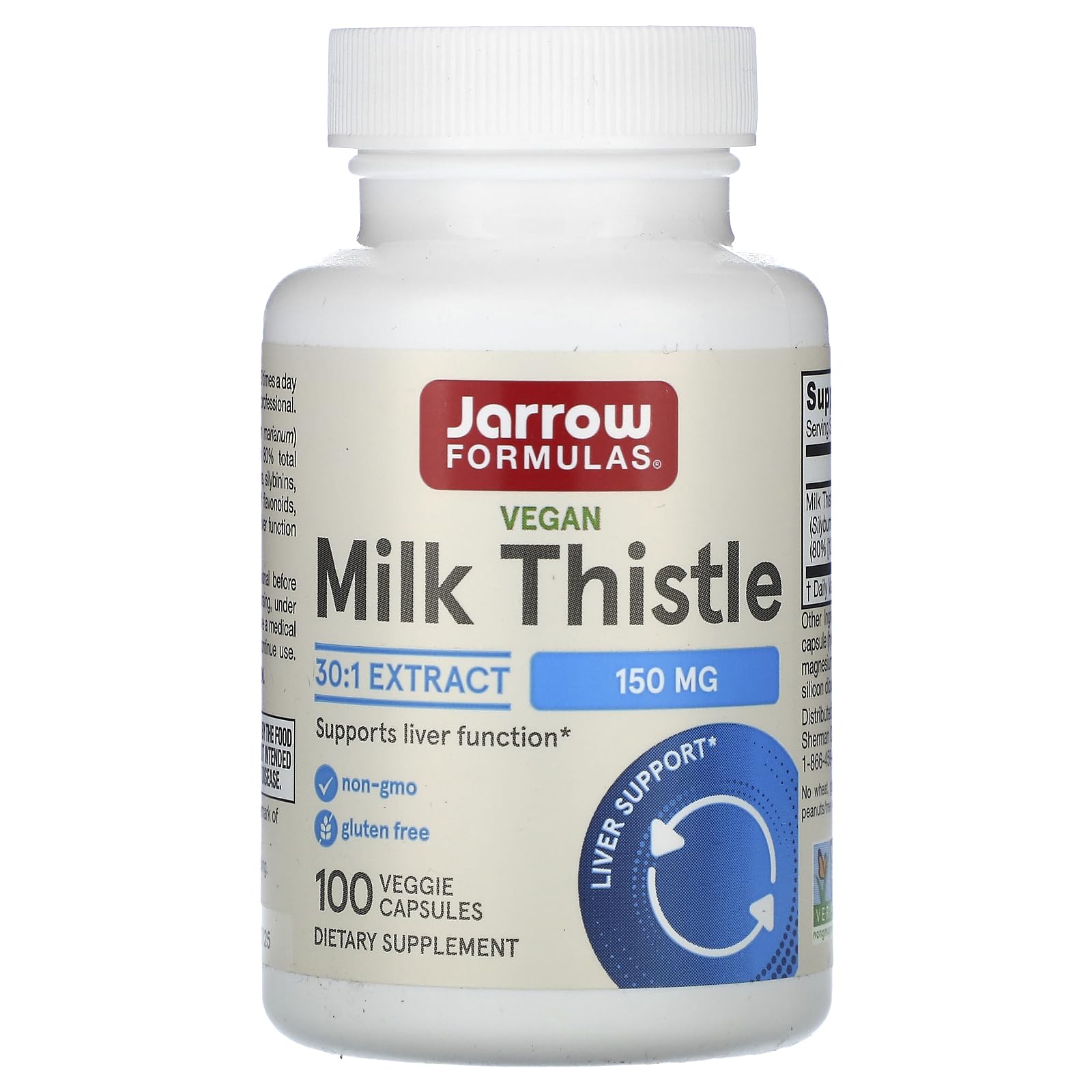 JARROW FORMULAS (Pack of 5) Jarrow Formulas Milk Thistle 150 Mg Vegetari 100 Vegetarian Capsules