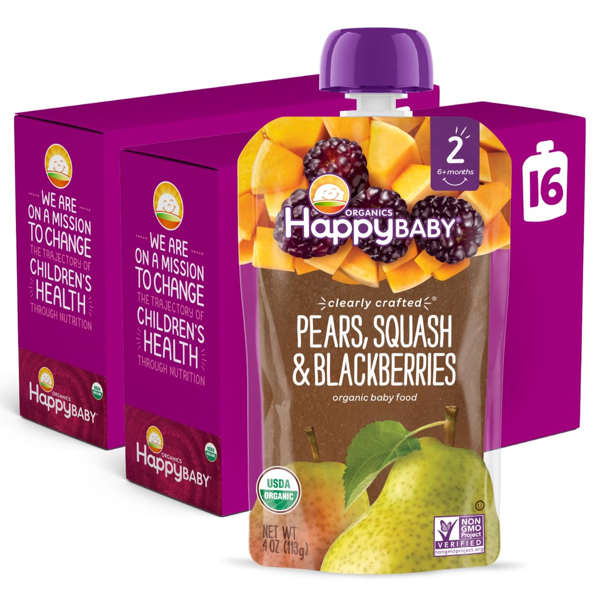 Happy Baby S2 Pear Squash Blackberry Organic