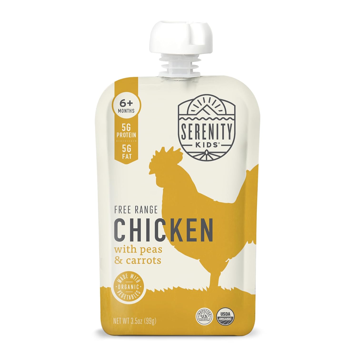 SERENITY KIDS (Pack of 12) Serenity Kids Toddler Chicken Peas Carrots Natural Baby Meal 3.5 Oz