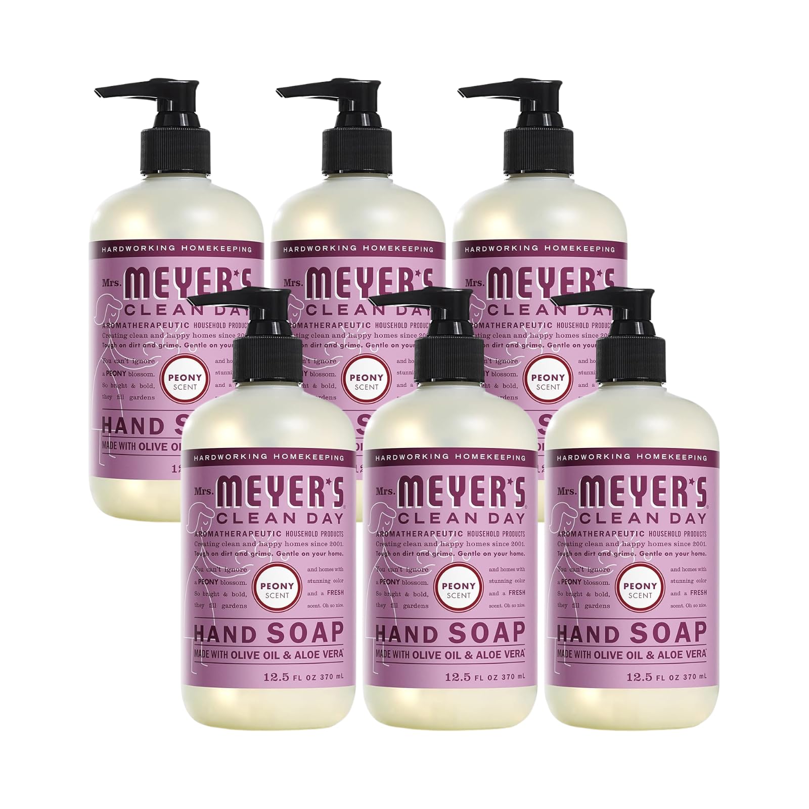 Mrs. Meyer's Clean Day CLEAN DAY Hand Soap, Made with Essential Oils, Peony