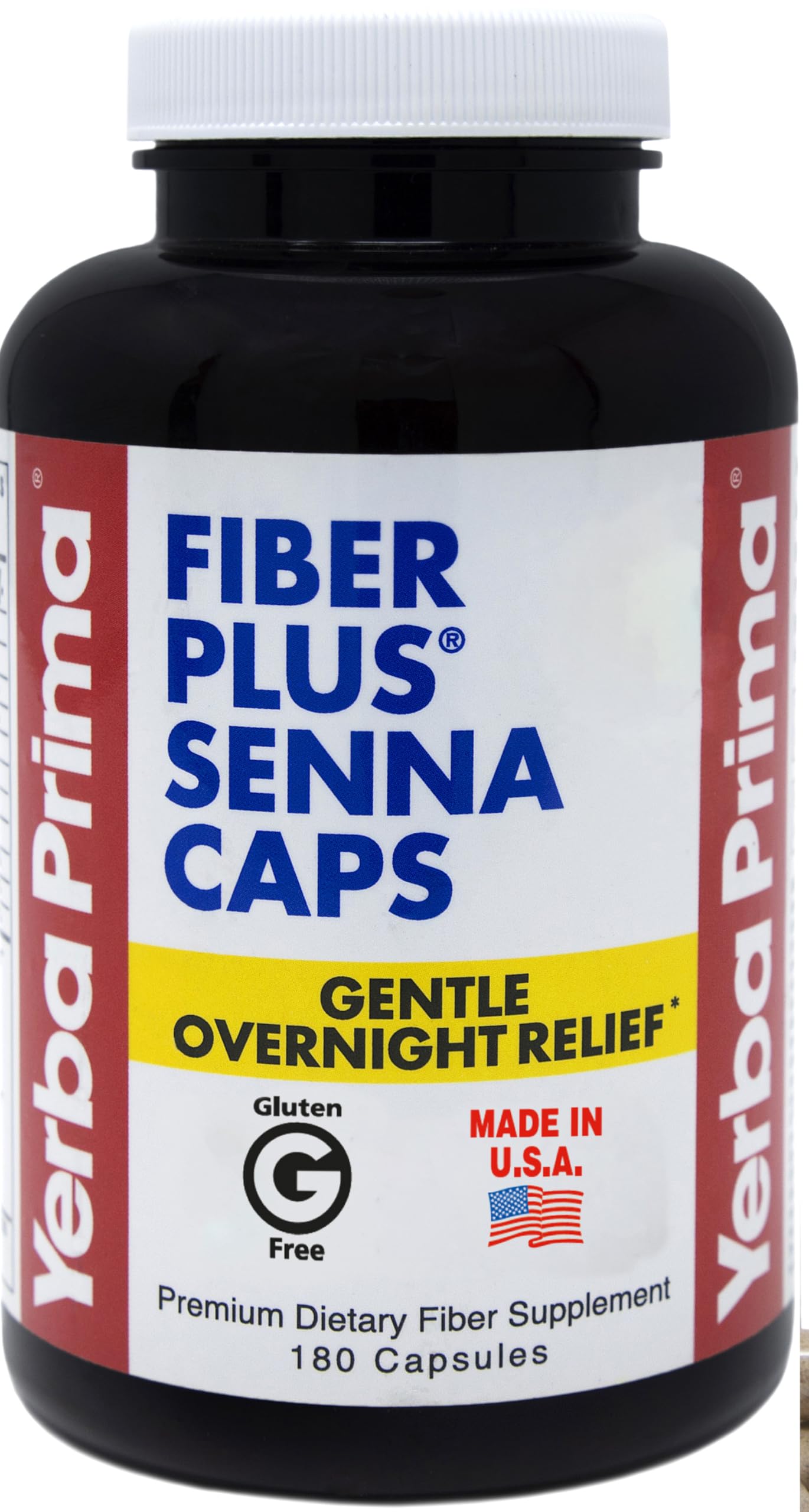 YERBA PRIMA (Pack of 4) Yerba Prima Fiber Plus Senna Capsules 180 Capsules