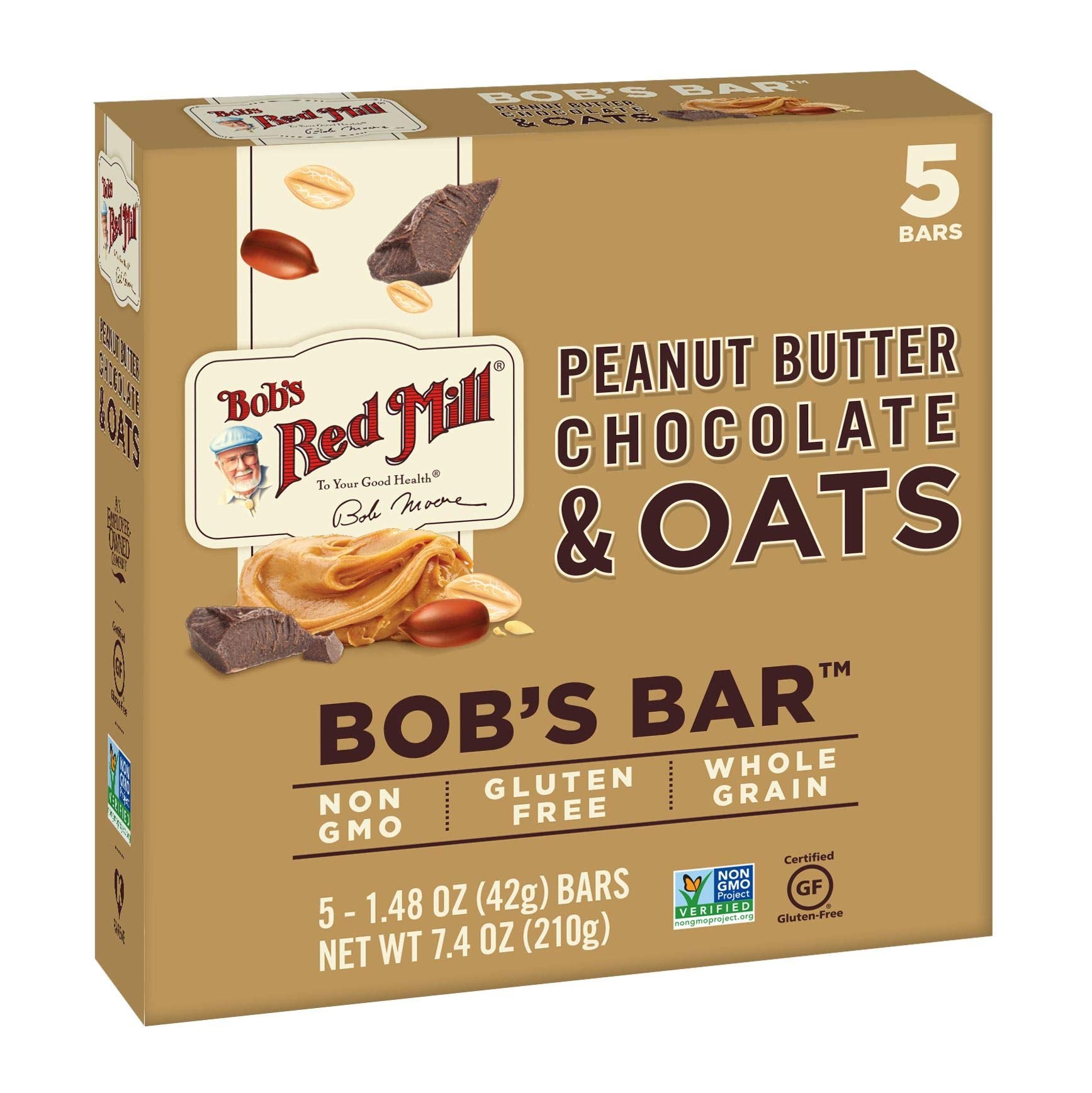 Bob's Red Mill Bar Oat Peanut Butter Chocolate 5-Pack