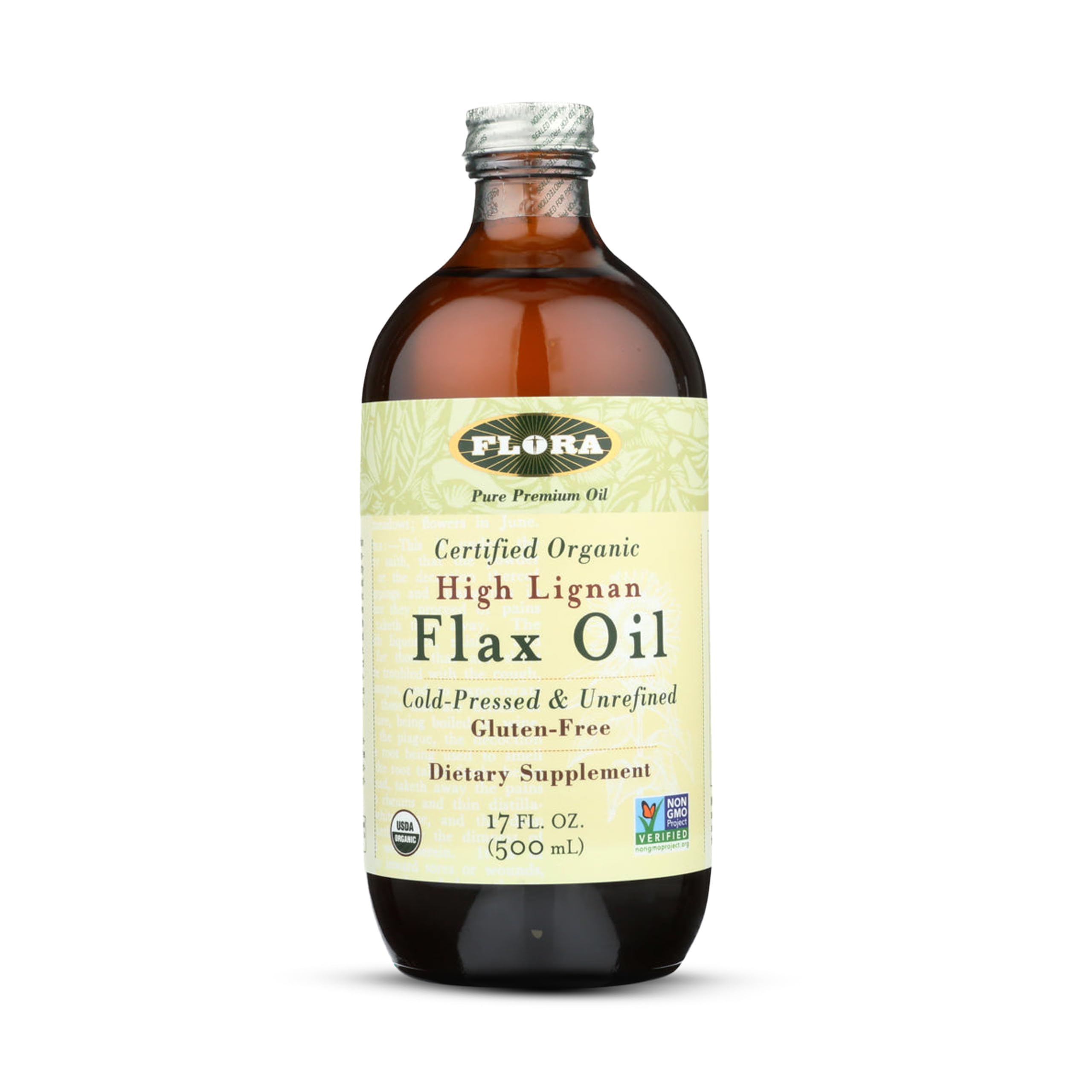 FLORA HEALTH (Pack of 3) Flora Health Organic Flax Oil with High Lignan Nutritional Sup 17 Oz