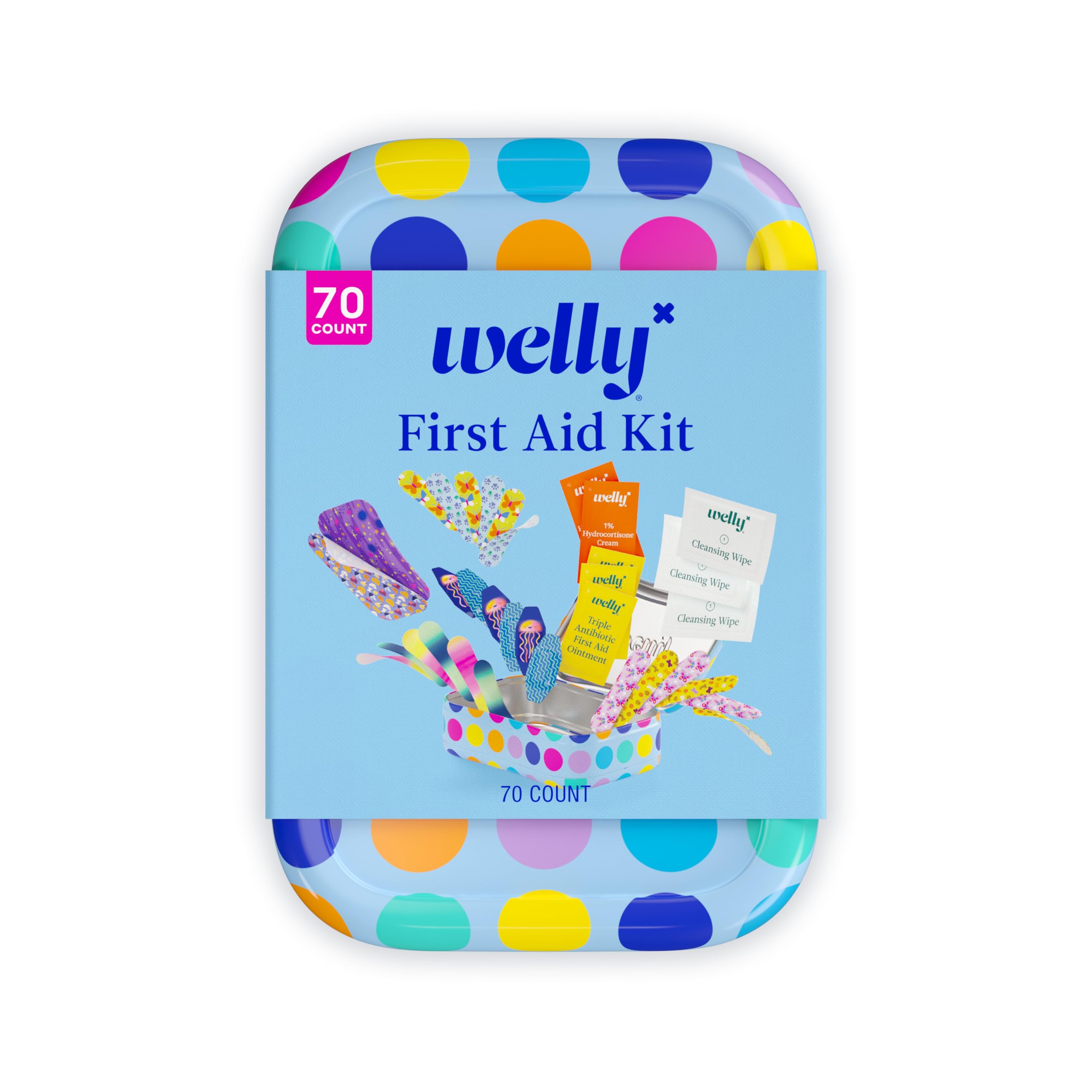 WELLY (Pack of 4) Welly First Aid Kit Assorted Topical Medicine Supplies 70 Pieces