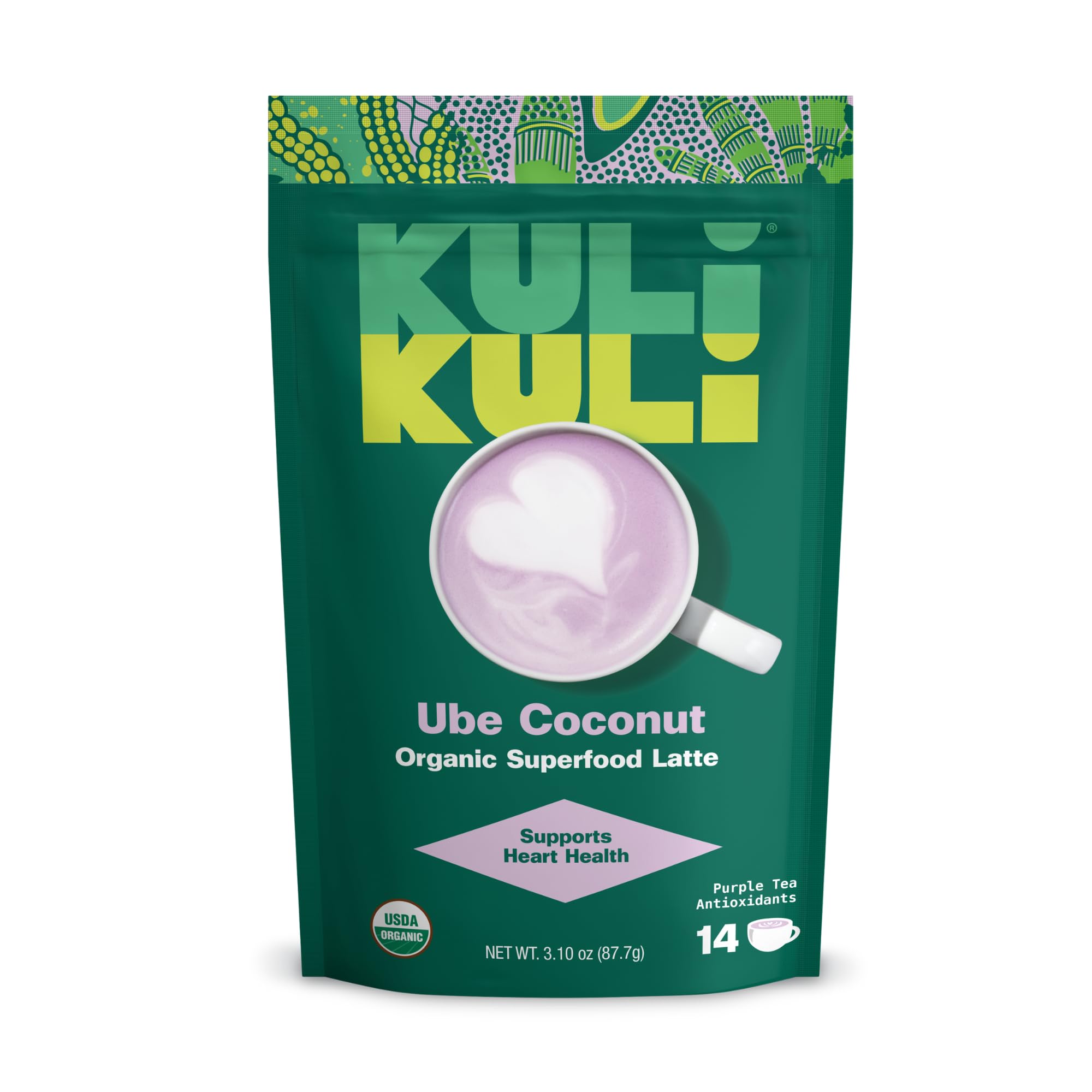 KULI KULI MO (Pack of 4) Kuli Kuli Mo Superfood Latte Ube Coconut Crunch Nutritional 3.1 Oz