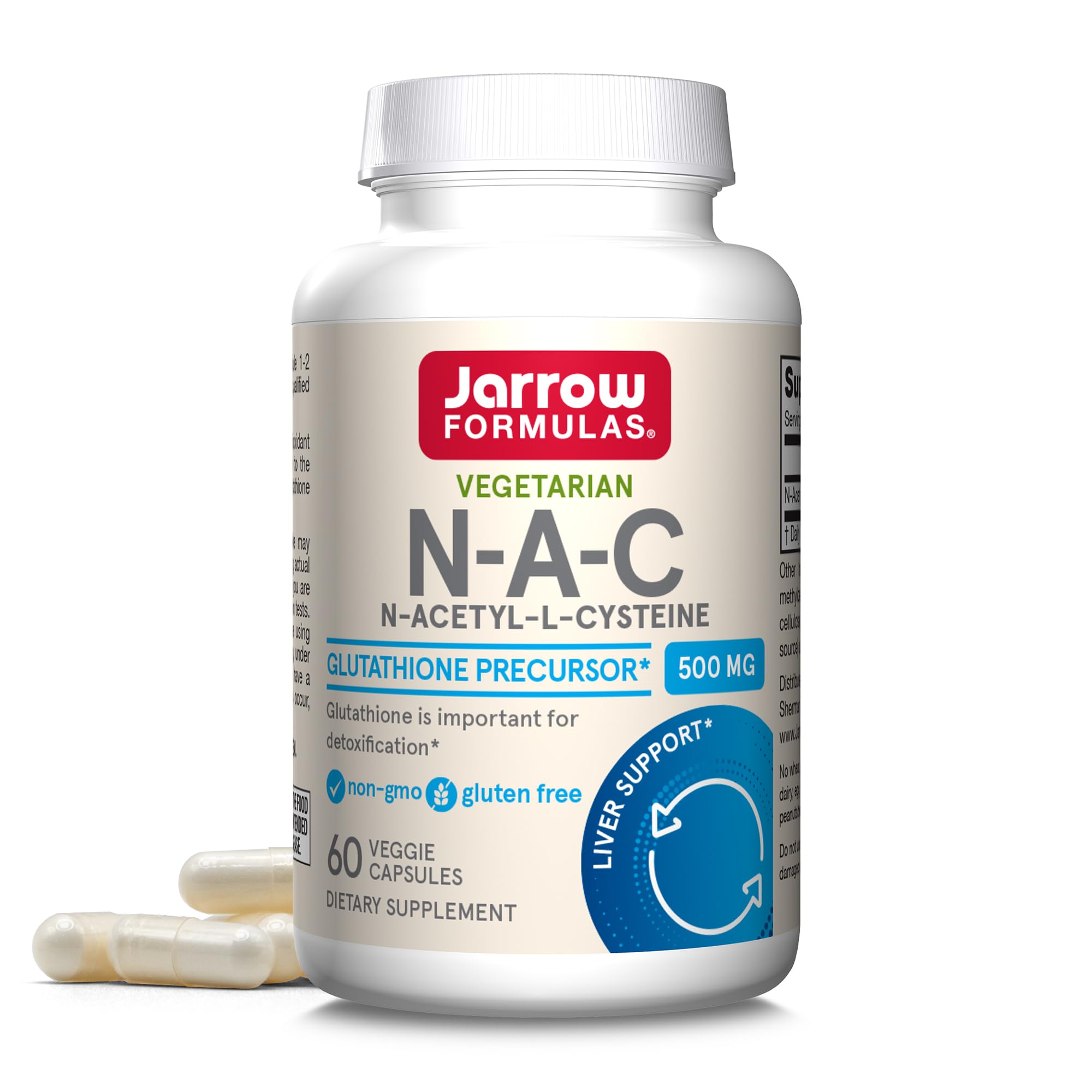 JARROW FORMULAS (Pack of 6) Jarrow Formulas NAC N-Acetyl-L-Cysteine 60 Vegetarian Capsules