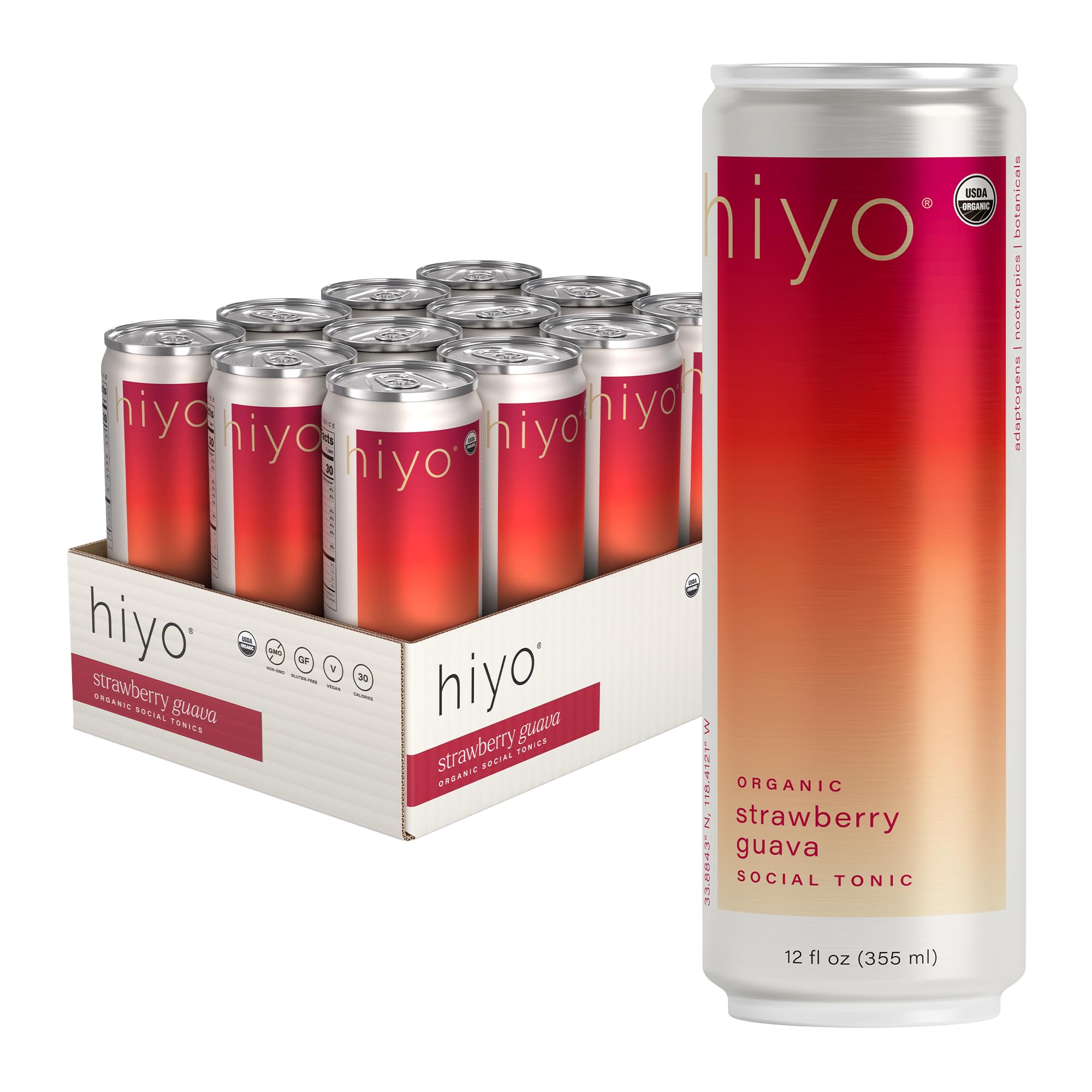 Hiyo Na Mocktail Strawberry Guava Carbonated Beverage