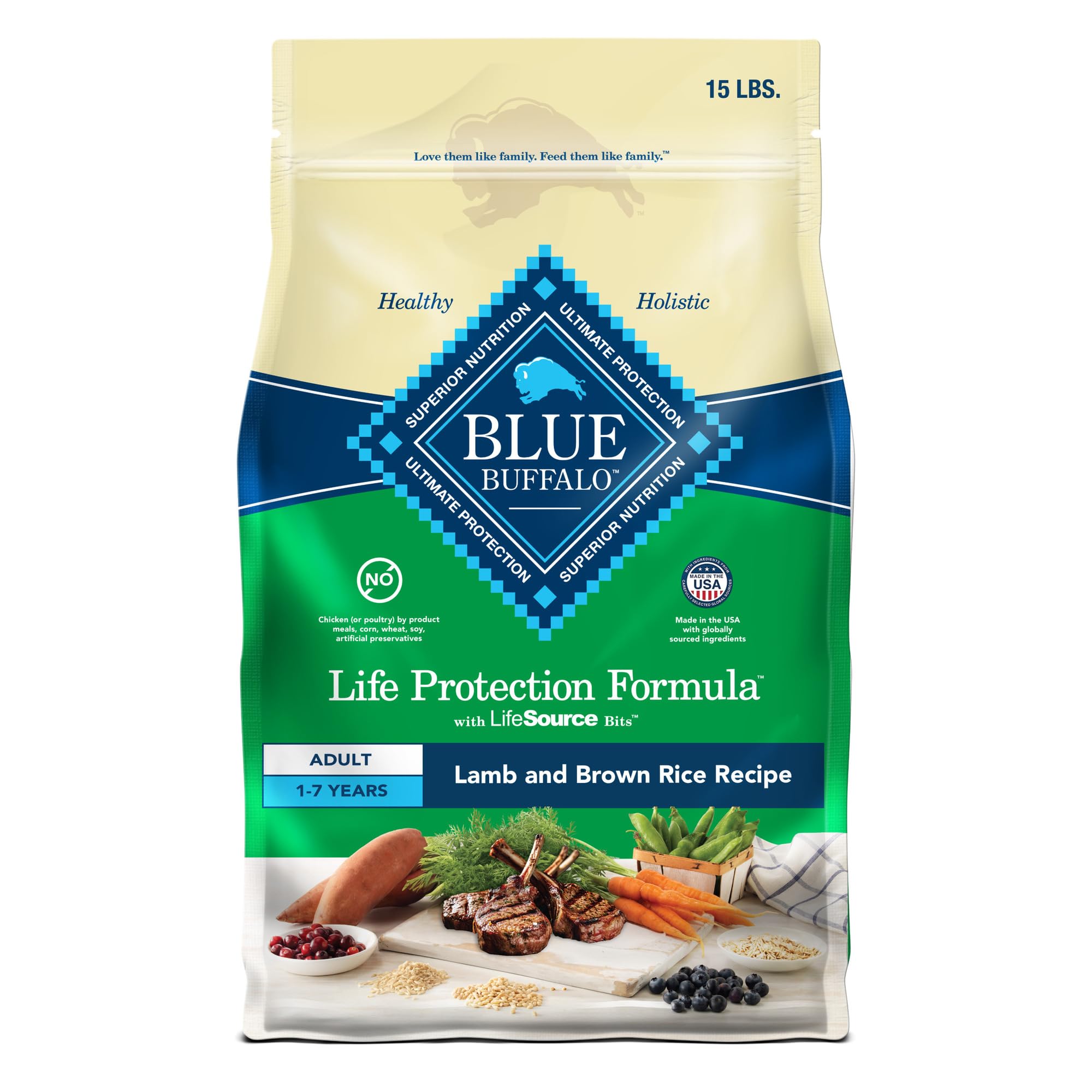 Blue Buffalo Dog Food Adult, Lamb & Brown Rice