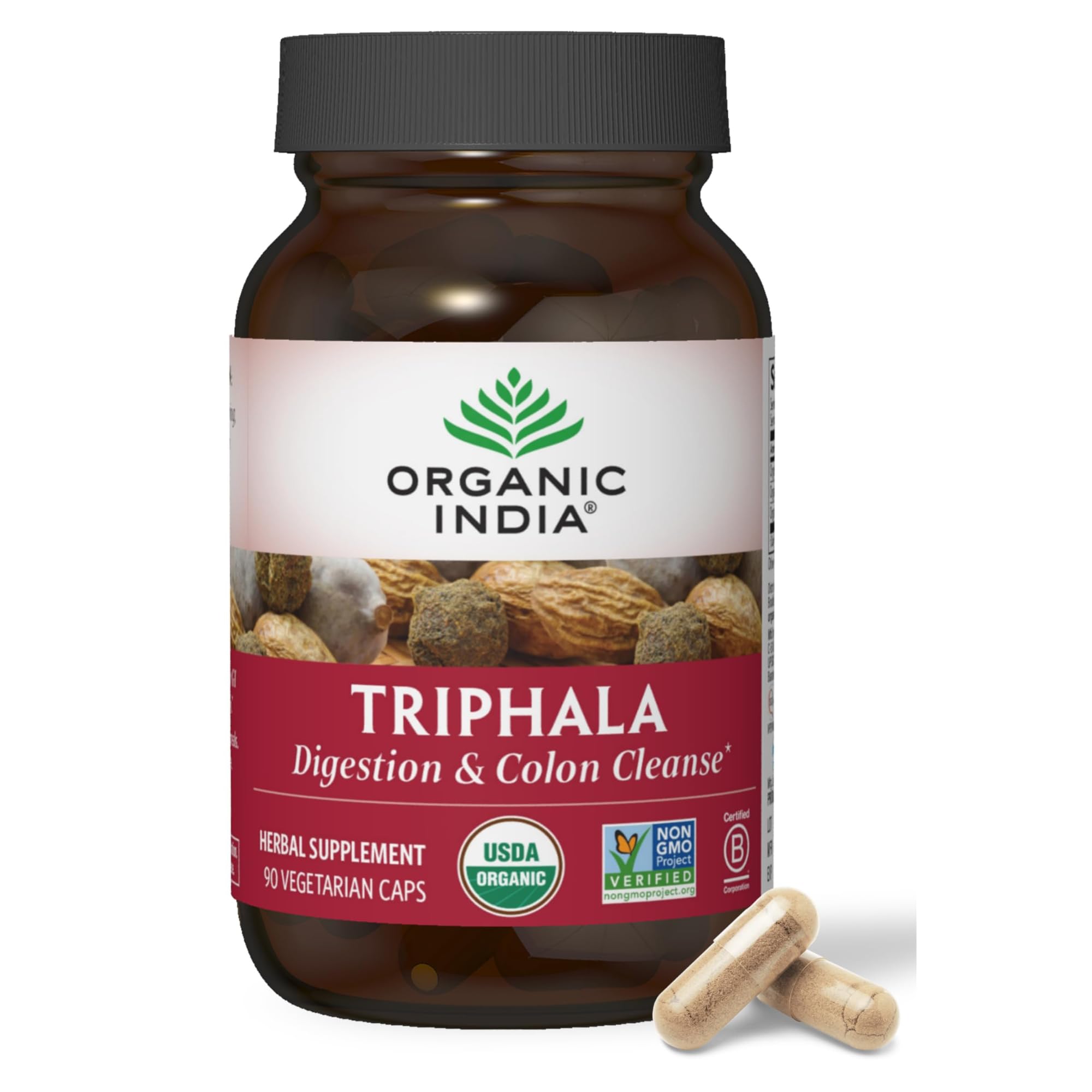 ORGANIC INDIA (Pack of 3) Organic India Triphala Herbal Supplement Capsules 90 Capsules