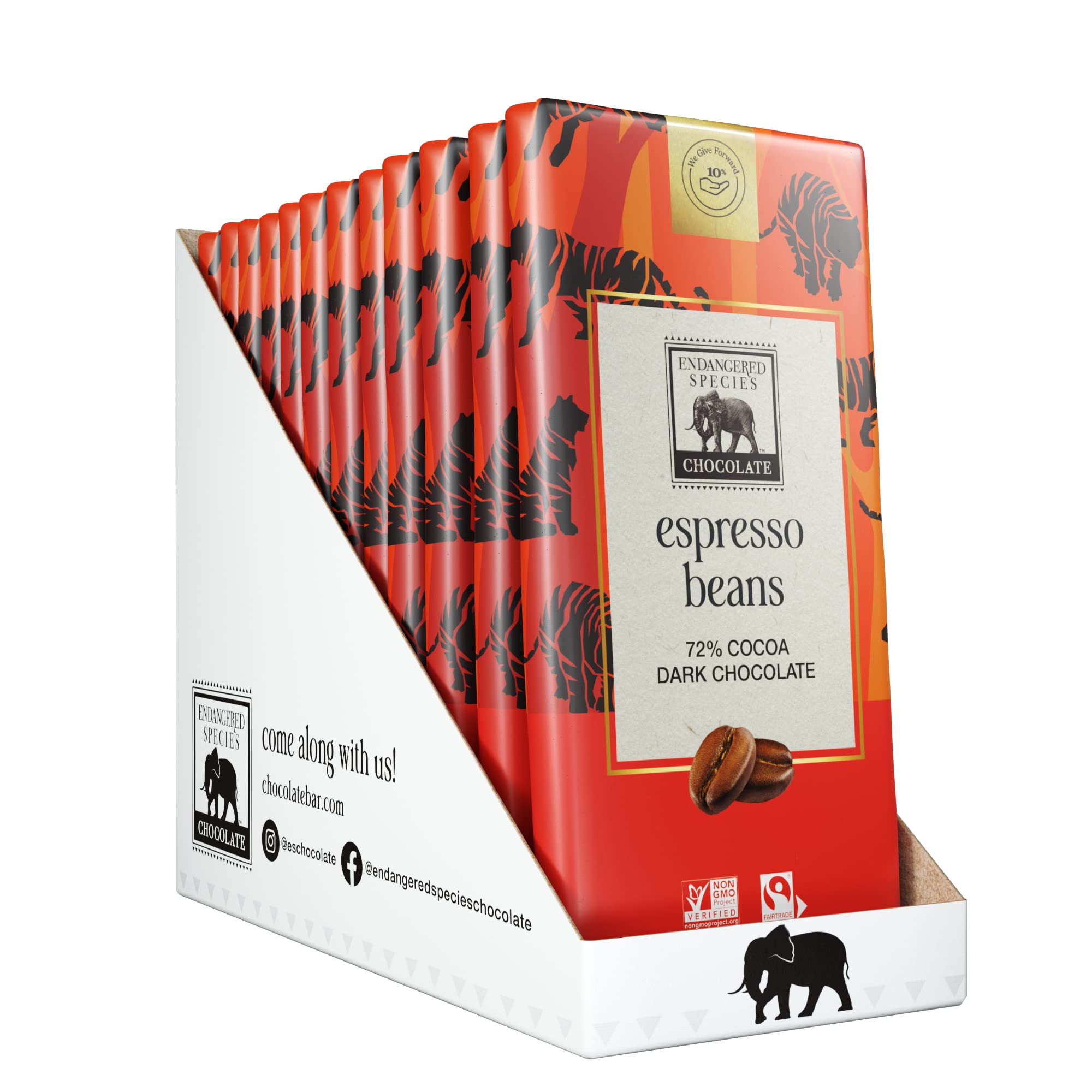 Endangered Species Chocolate Tiger Dark Espresso Bar