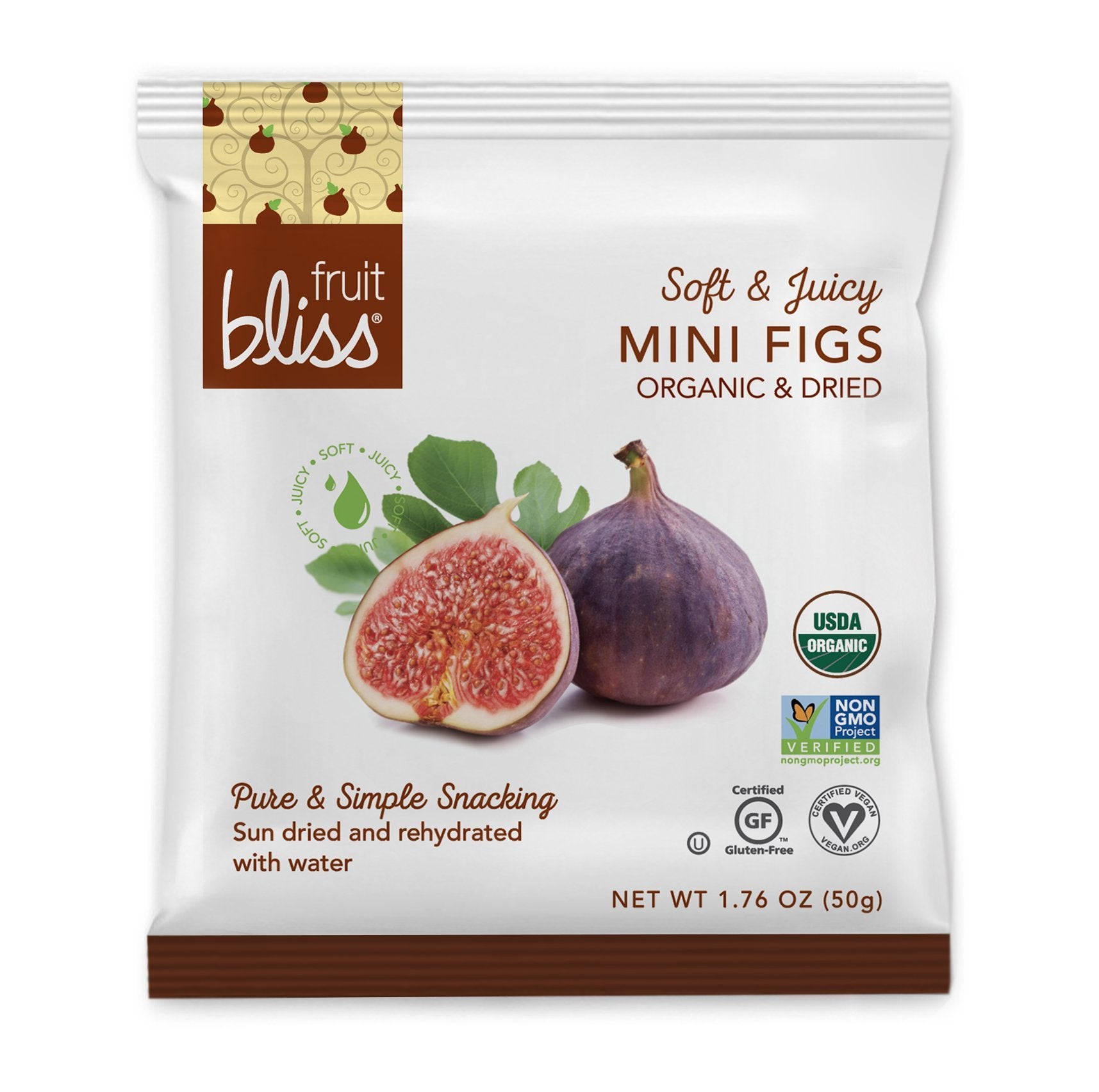 FRUIT BLISS (Pack of 24) Fruit Bliss Mini Turkish Organic Figs Fruit Snacks 1.76 Oz