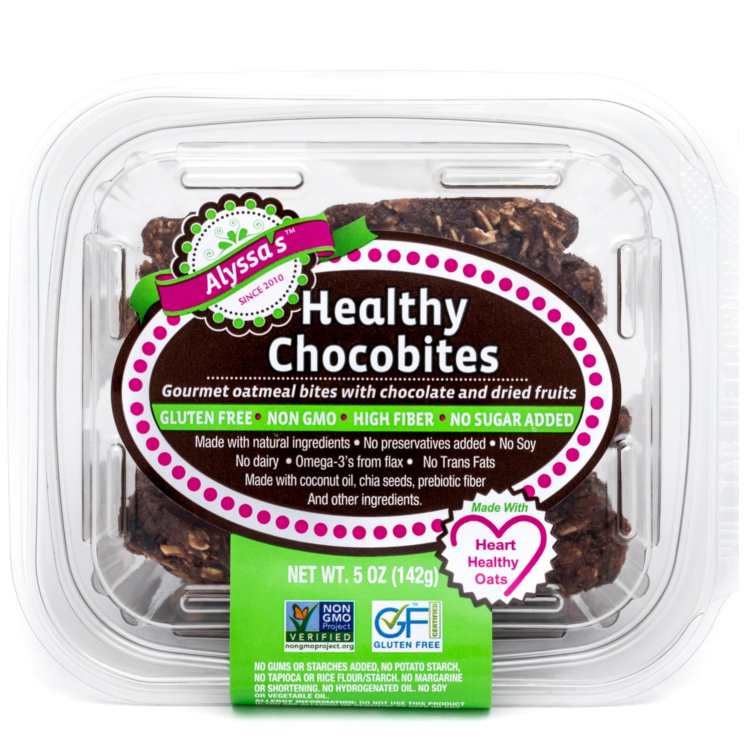 ALYSSAS (Pack of 24) Alyssas Cookie Oatmeal Chocobites Natural Spice Oatmeal 5 Oz