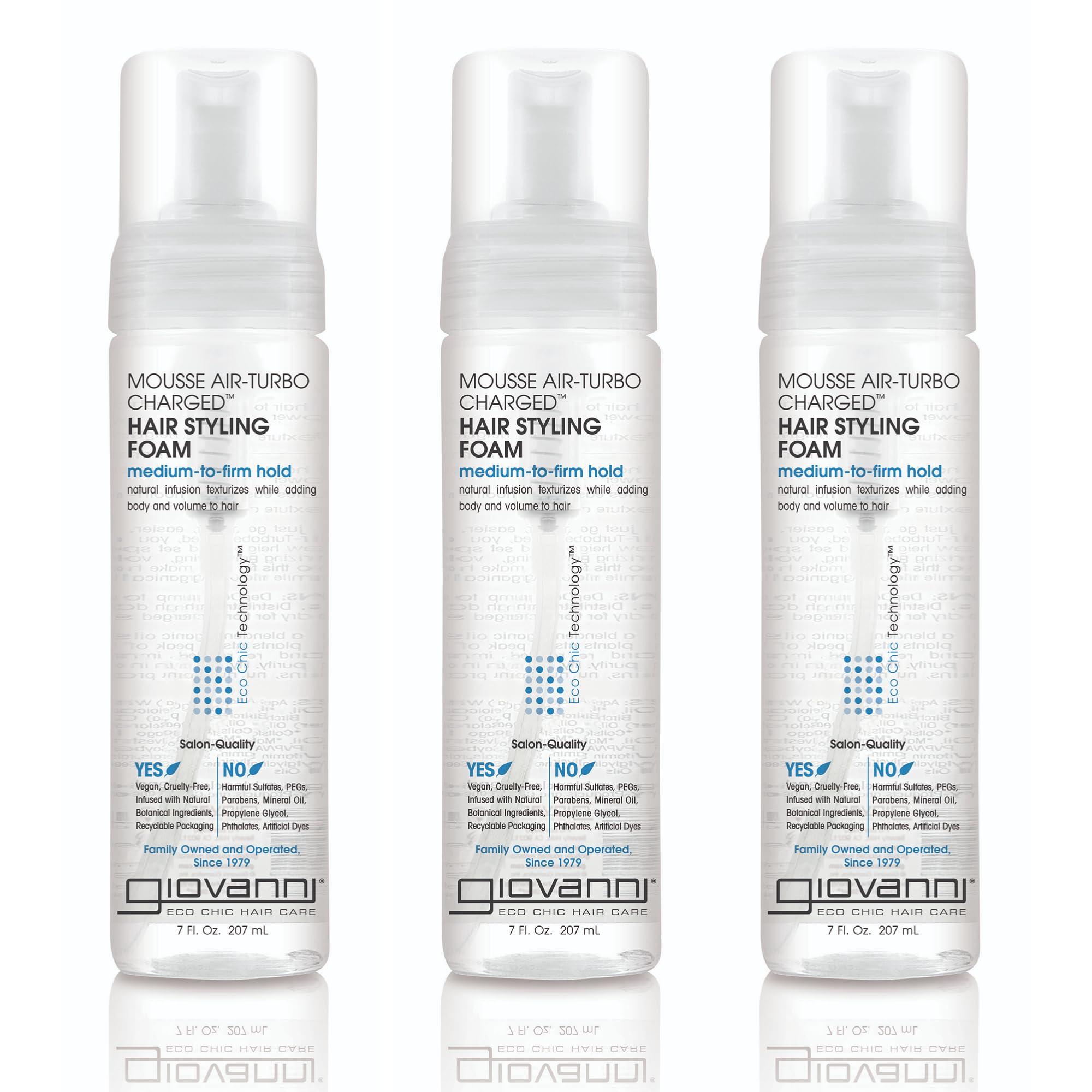 GIOVANNI COSMET (Pack of 6) Giovanni Eco Chic Natural Mousse Hair Styling Foam 7 Fl Oz