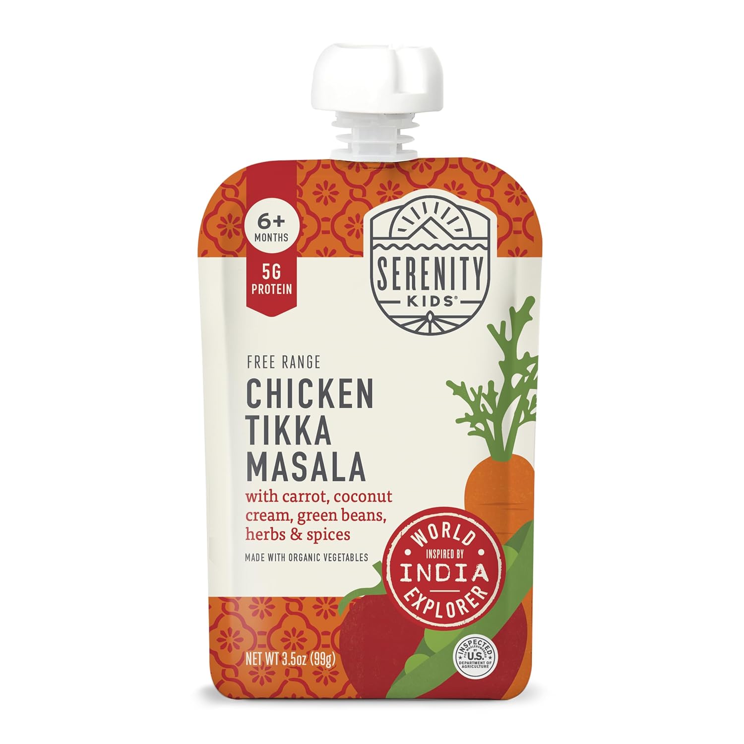 SERENITY KIDS (Pack of 12) Serenity Kids Food Baby Chicken Tikka Masala Puree 3.5 Oz
