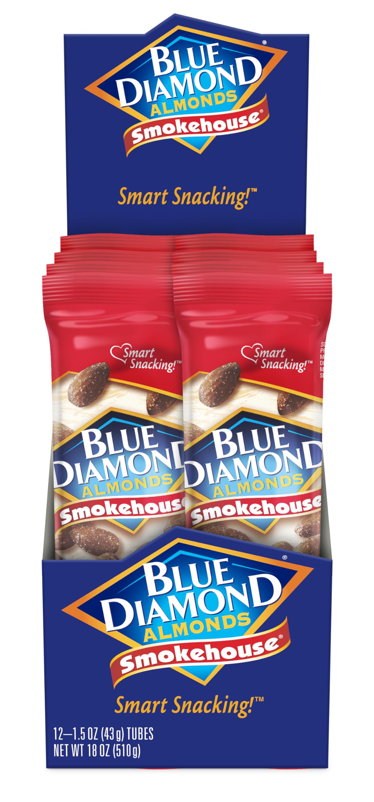 BLUE DIAMOND (Pack Of 24) Blue Diamond Almond Smokehse Tube 1.5 Oz