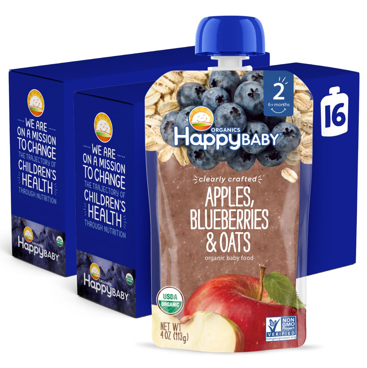 Happy Baby S2 Apple Blueberry Oats Organic