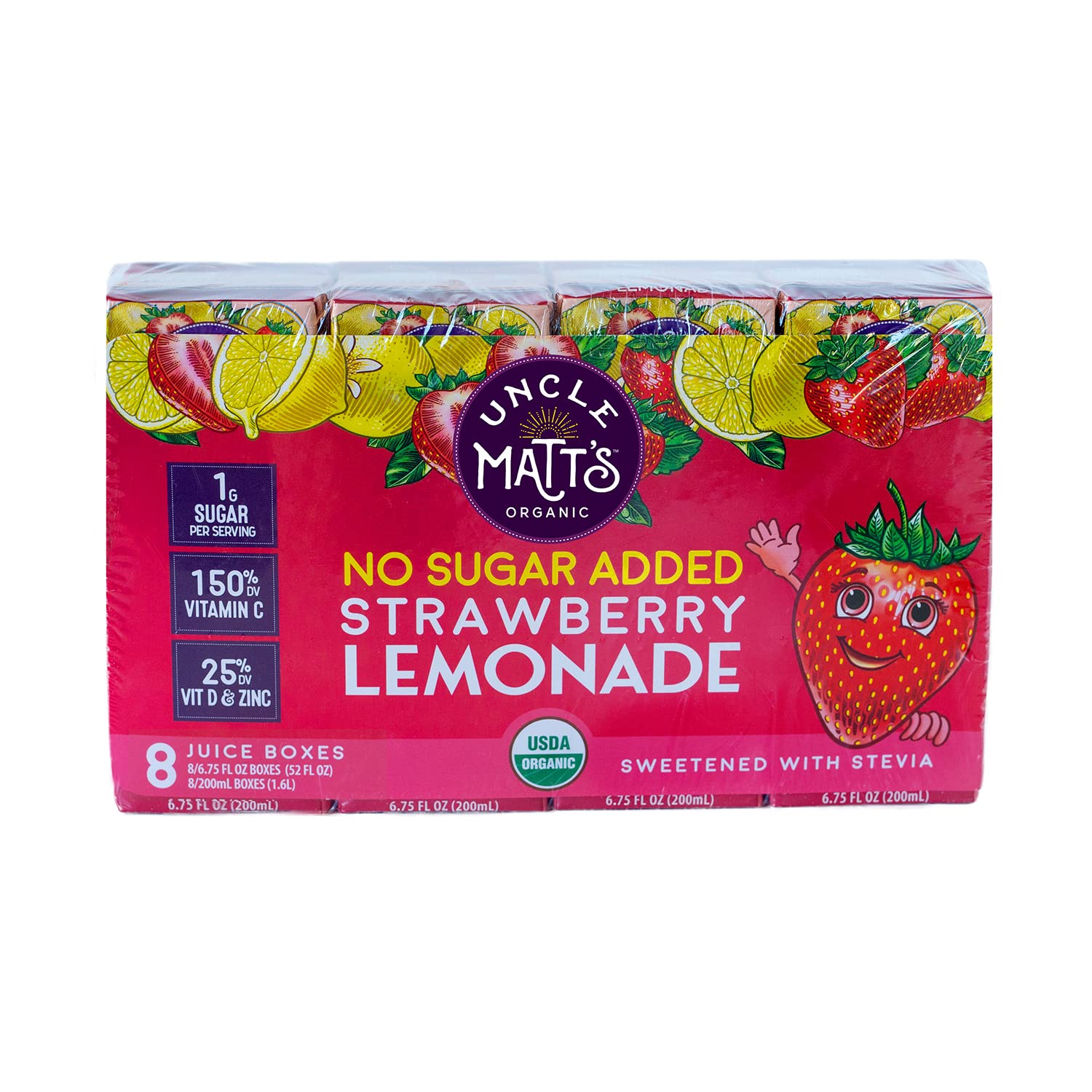 Uncle Matt's Org Organic Juice Box Strawberry Lemonade
