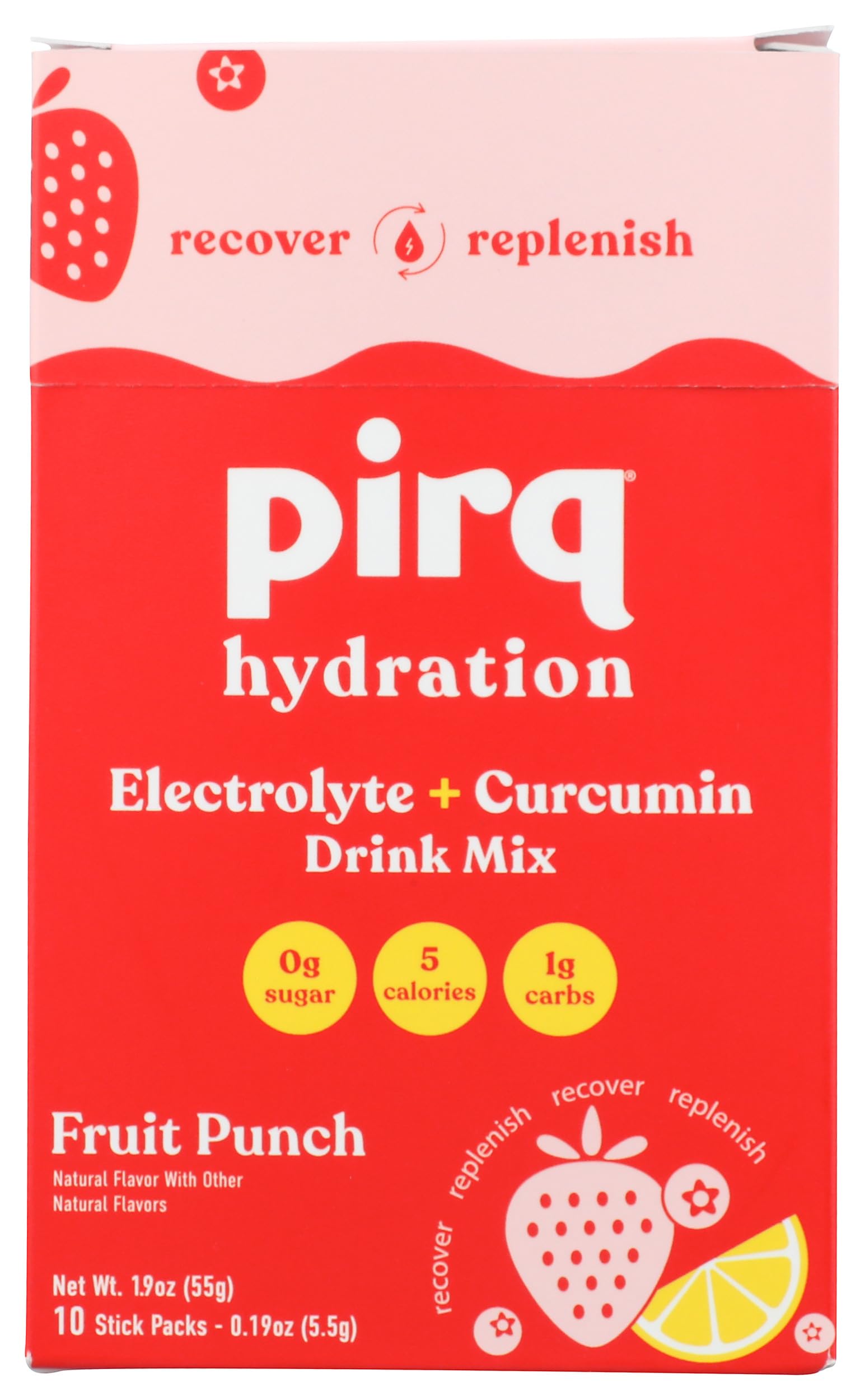PIRQ (Pack of 8) Pirq Hydration Punch Performance Beverage Electrolyte 10 Pack
