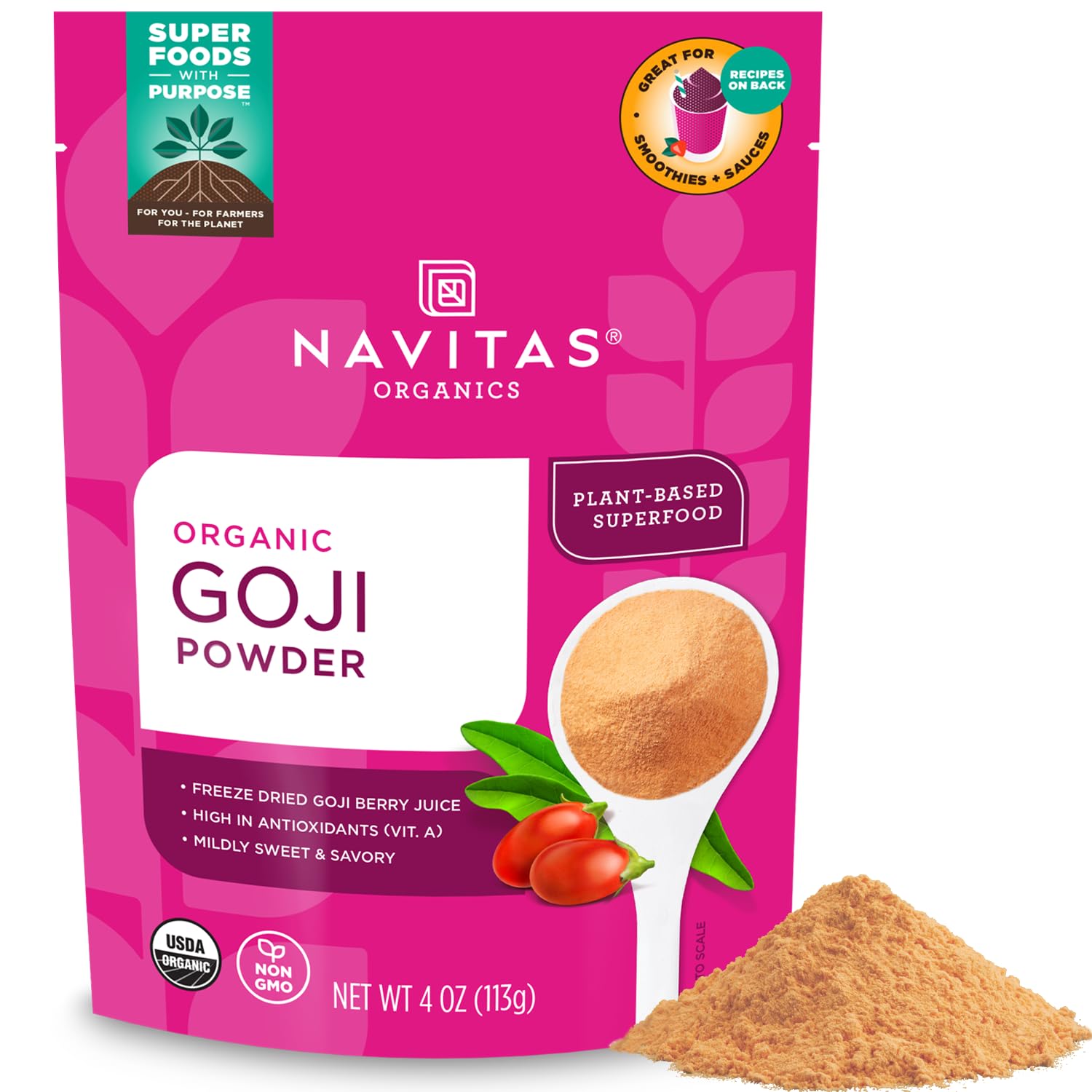 NAVITAS (Pack Of 4) Navitas Goji Powder Organic 4 Oz
